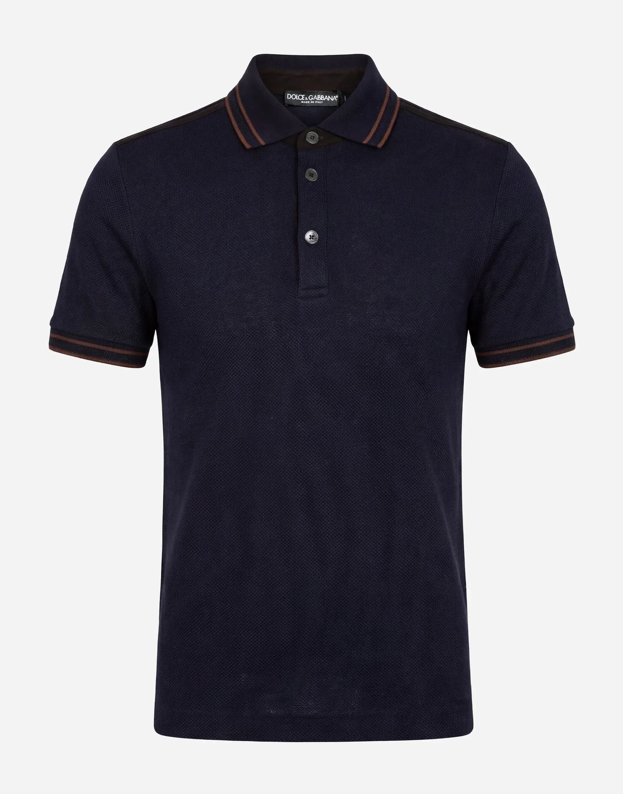 Dolce & Gabbana Contrast Trim Silk-Blend Polo Shirt
