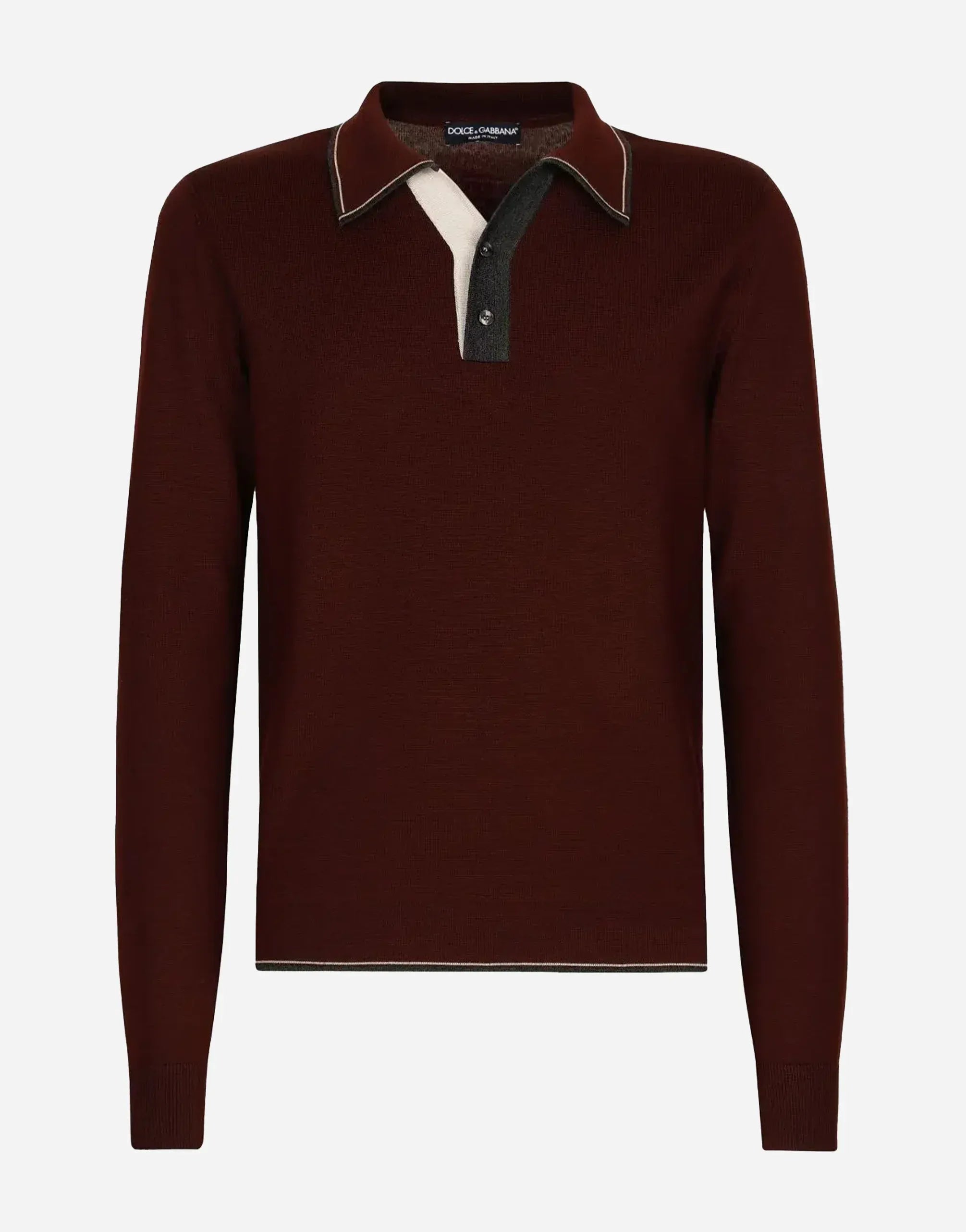 Dolce & Gabbana Contrasting Details Wool Polo-Shirt