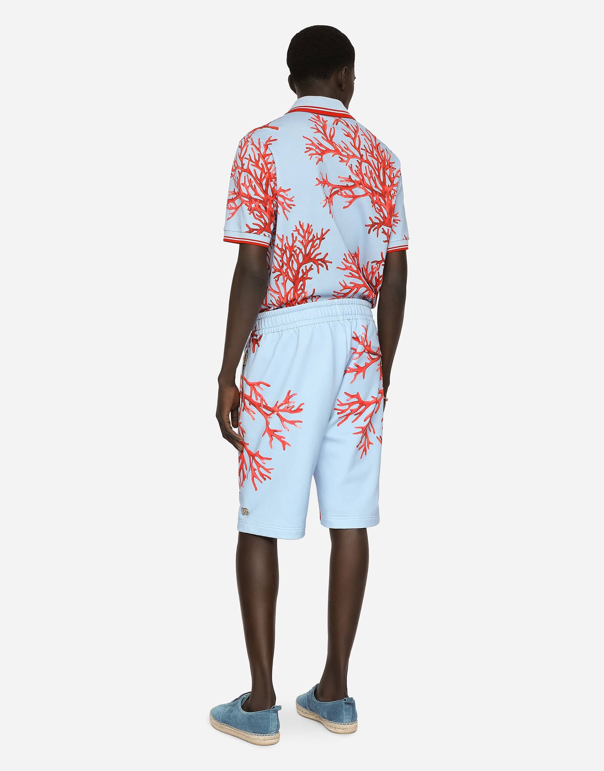 Dolce & Gabbana Coral-Print Polo Shirt