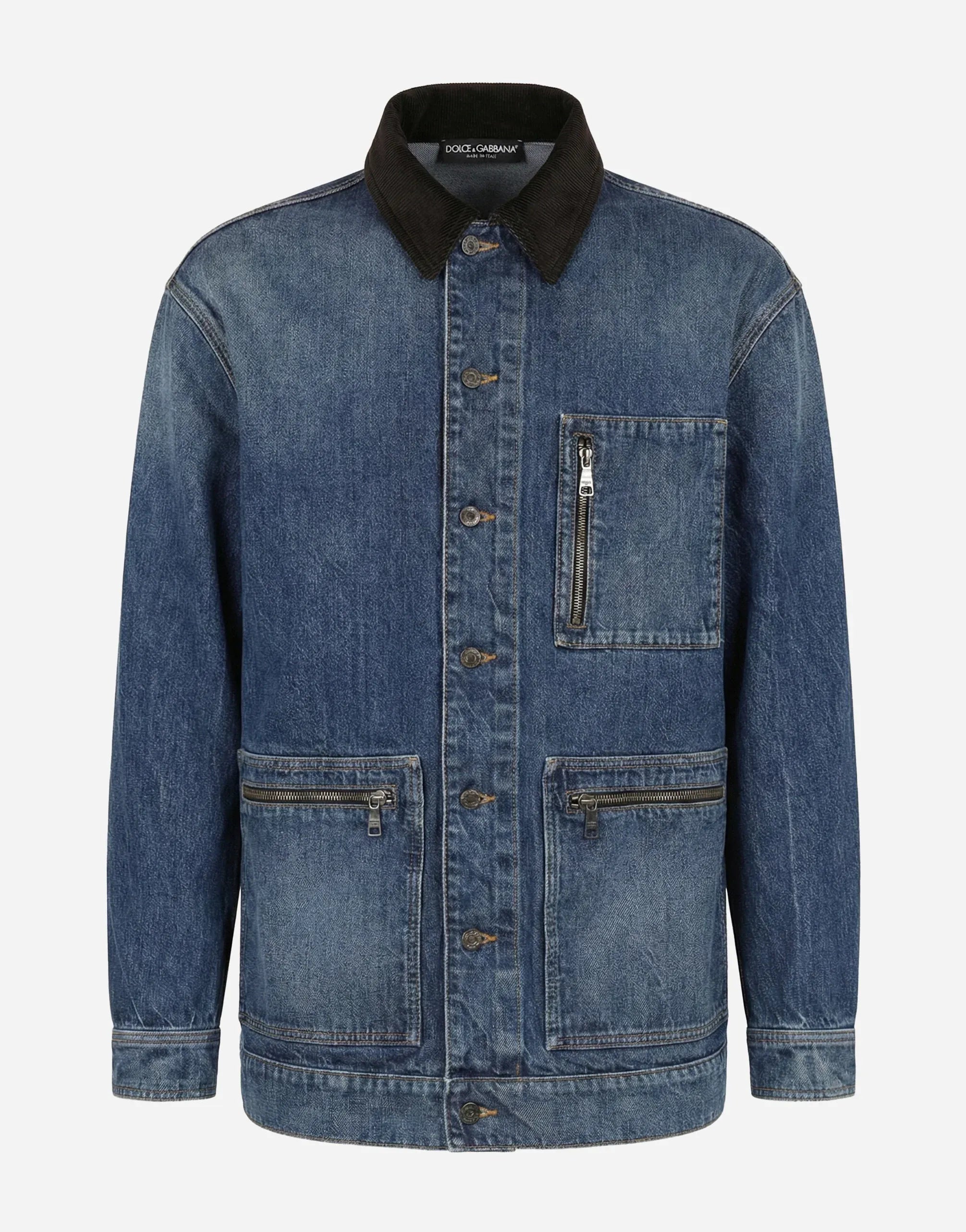 Dolce & Gabbana Corduroy-Collar Denim Jacket