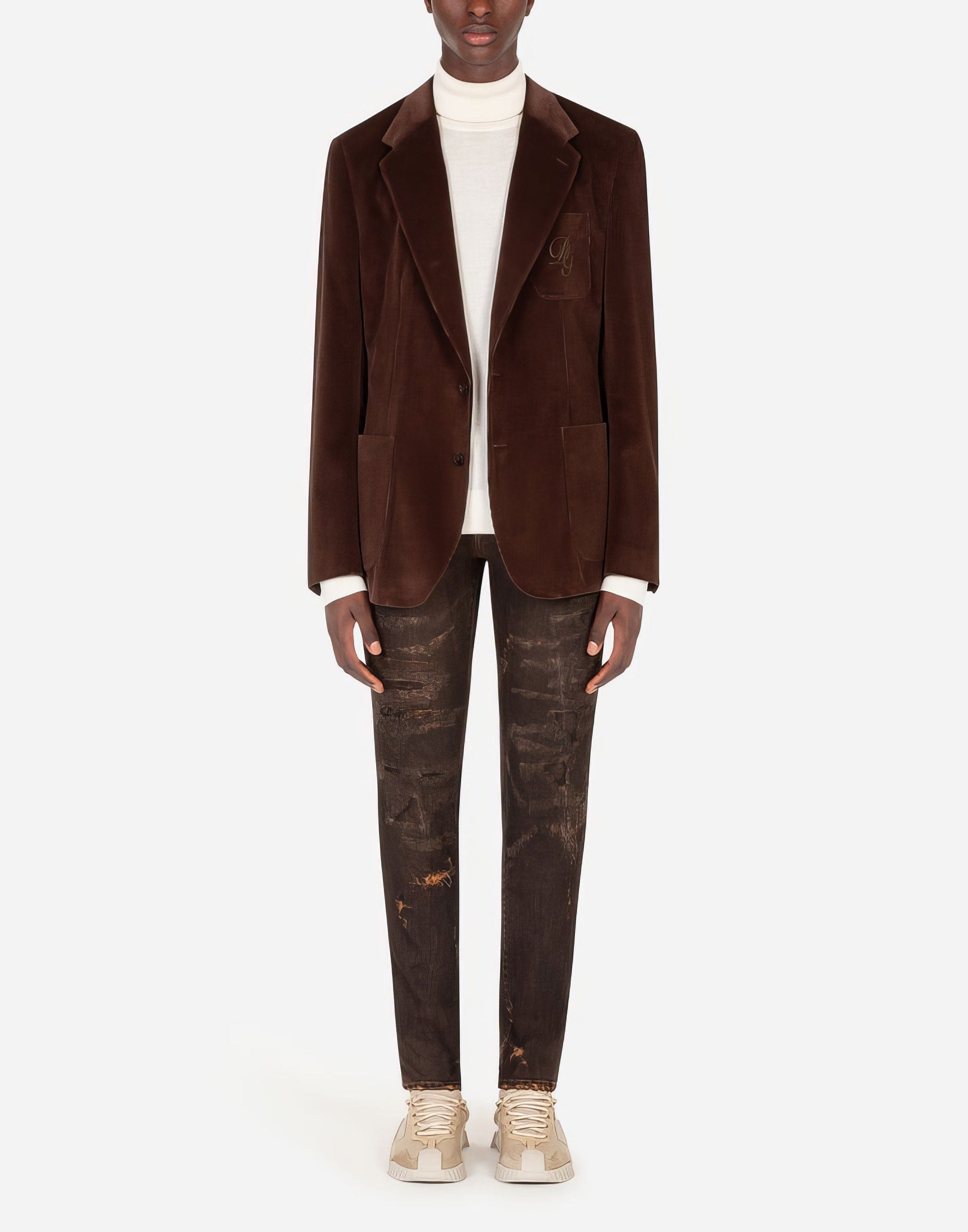 Dolce & Gabbana Corduroy Taormina DG Embroidery Blazer