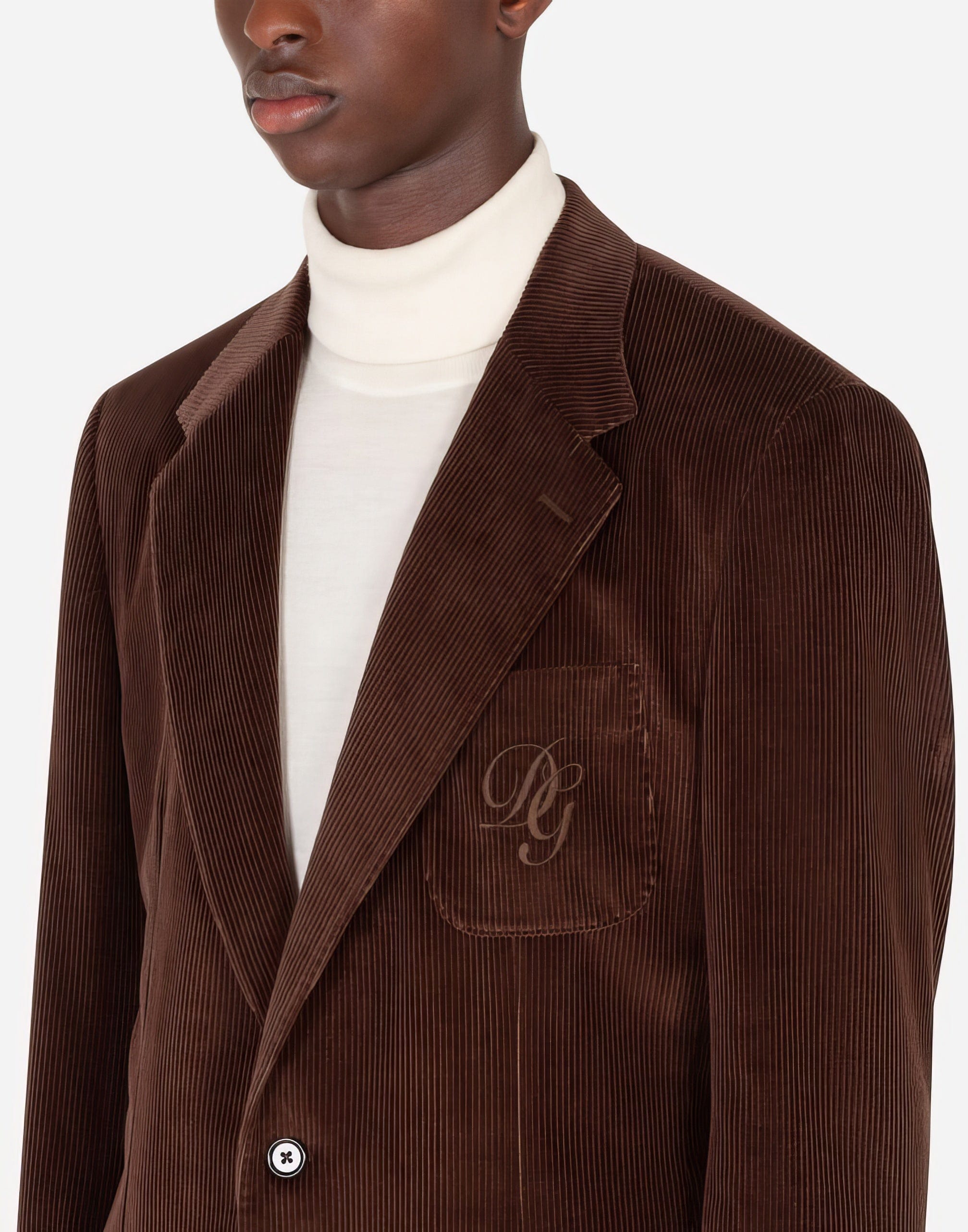 Dolce & Gabbana Corduroy Taormina DG Embroidery Blazer