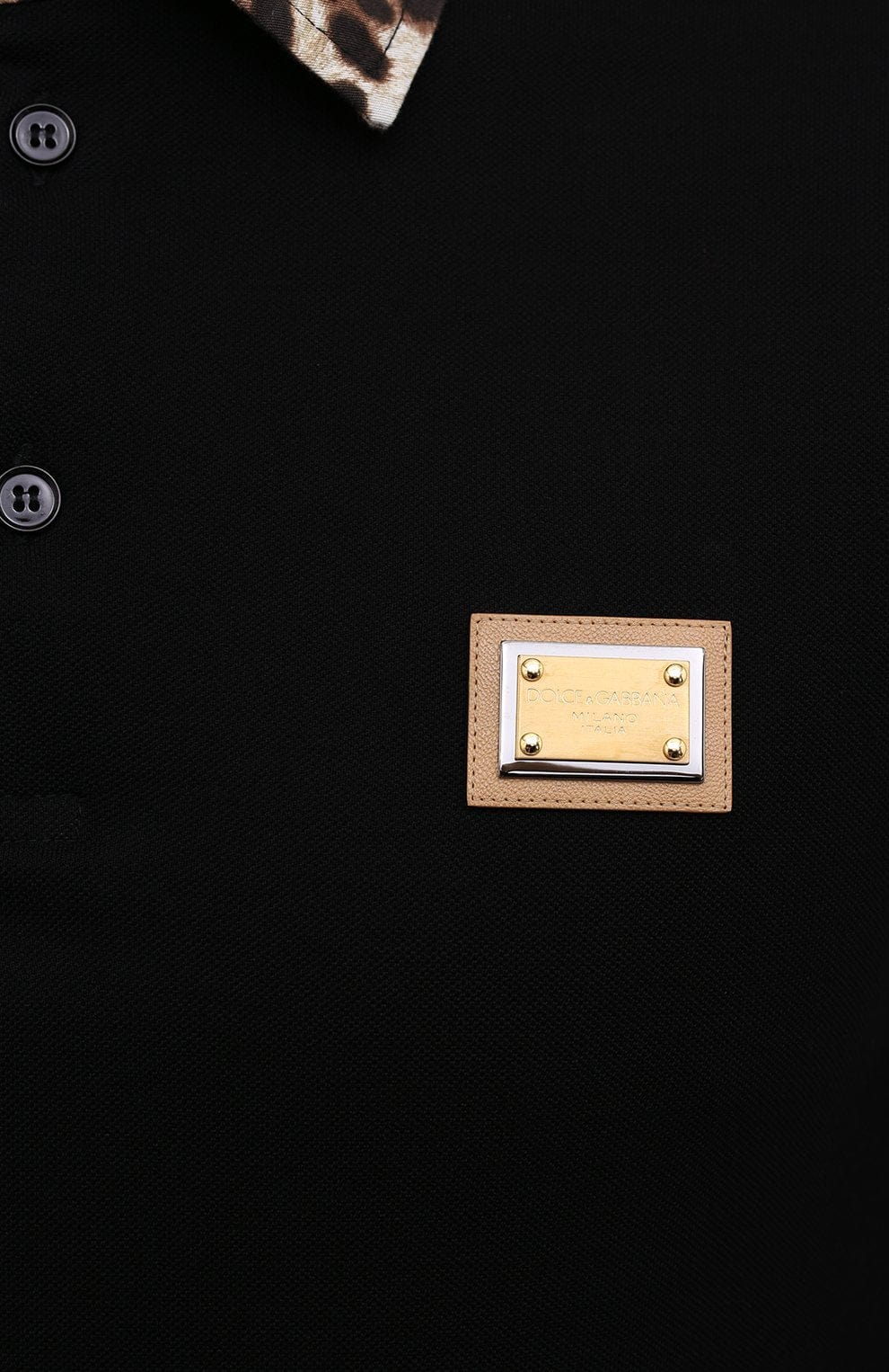 Dolce & Gabbana Cotton Leopard Collar Polo Shirt