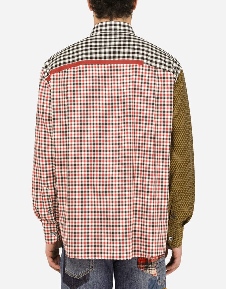 Dolce & Gabbana Cotton-Linen Blend Patchwork Shirt