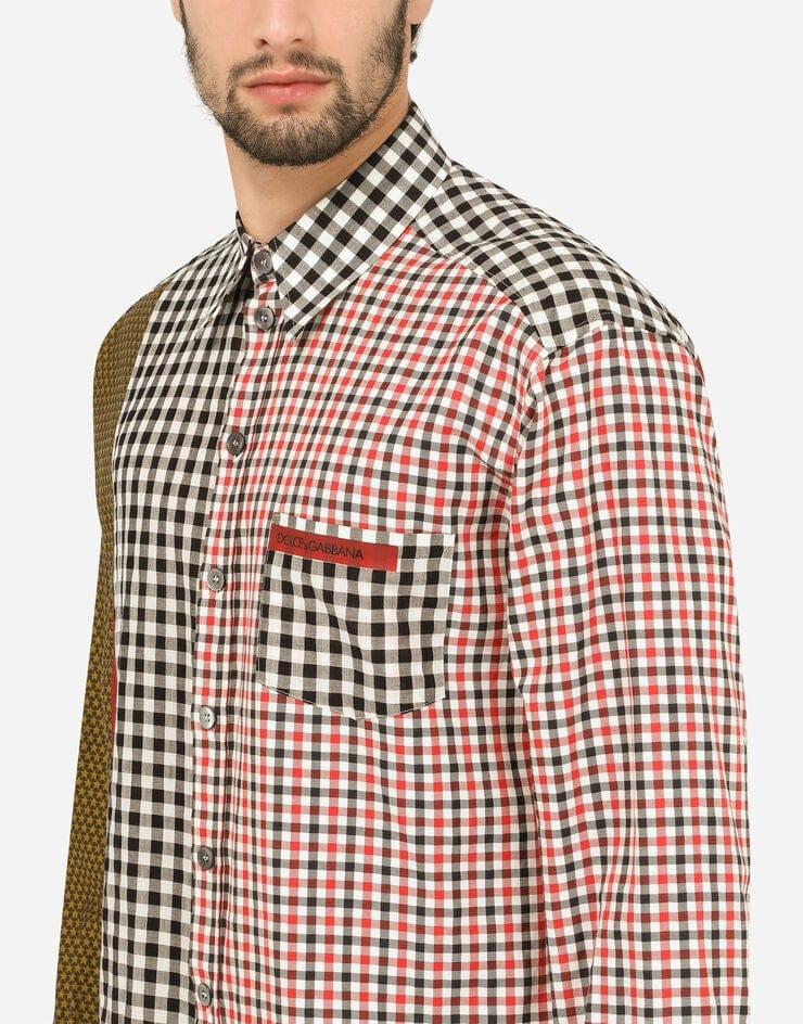 Dolce & Gabbana Cotton-Linen Blend Patchwork Shirt