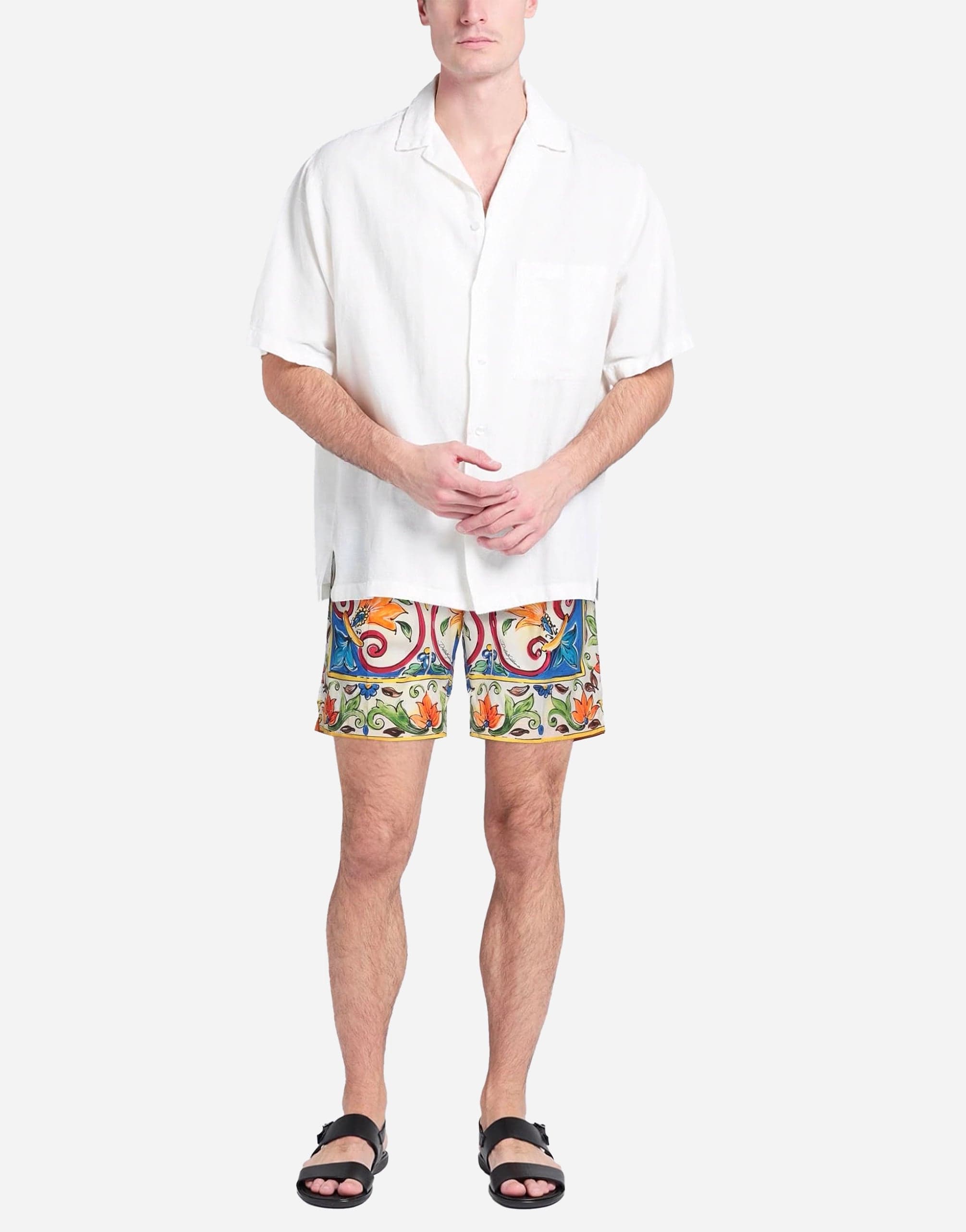 Cotton Majolica Print Shorts