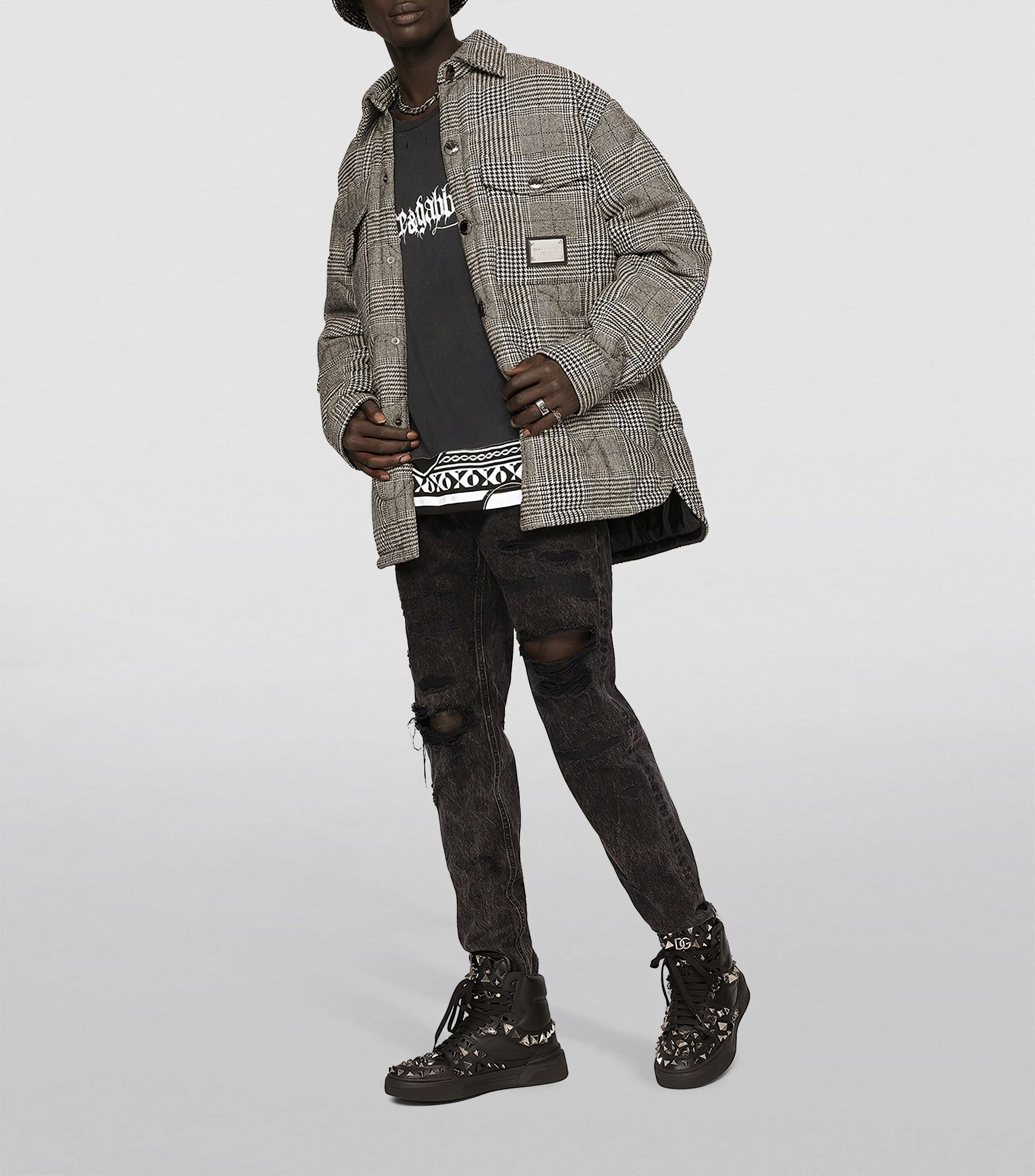 Dolce & Gabbana Cotton T-Shirt With Rips And Print