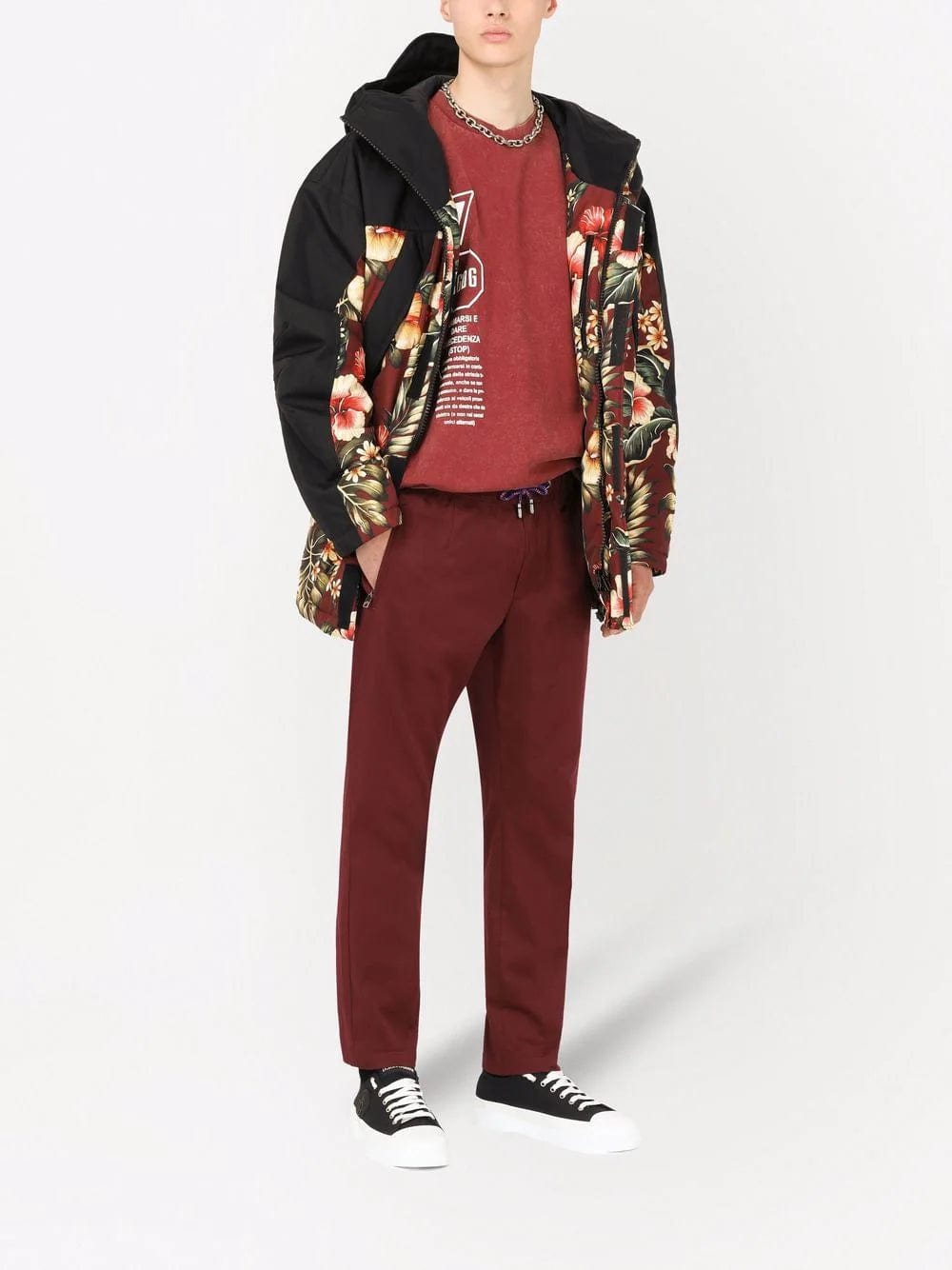 Dolce & Gabbana Cotton T-Shirt With Road-Sign Print