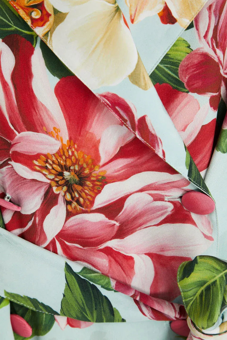 Dolce & Gabbana Crepe De Chine Flower Print Coat