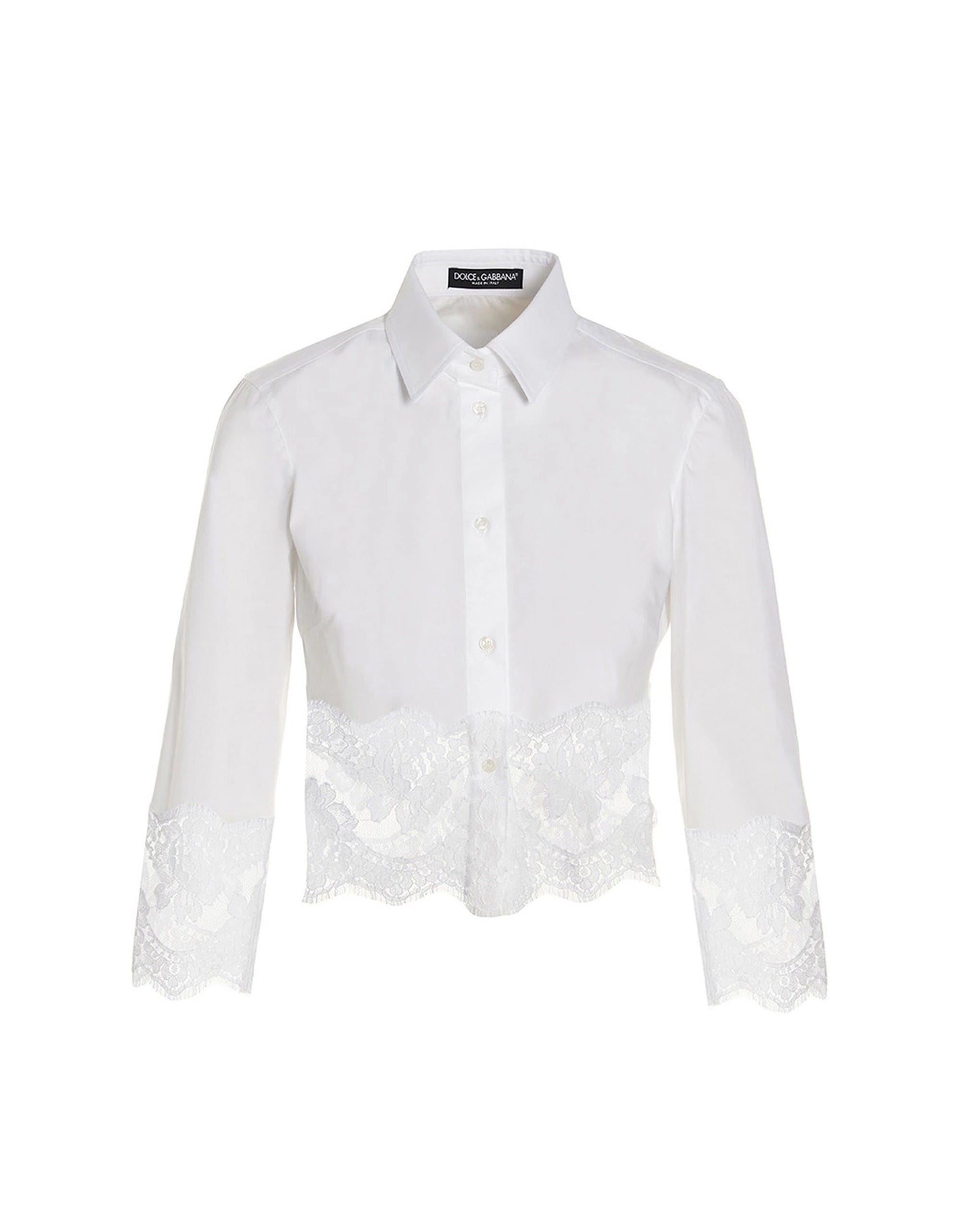 Dolce & Gabbana Dolce & Gabbana Cropped Lace Cotton Shirt