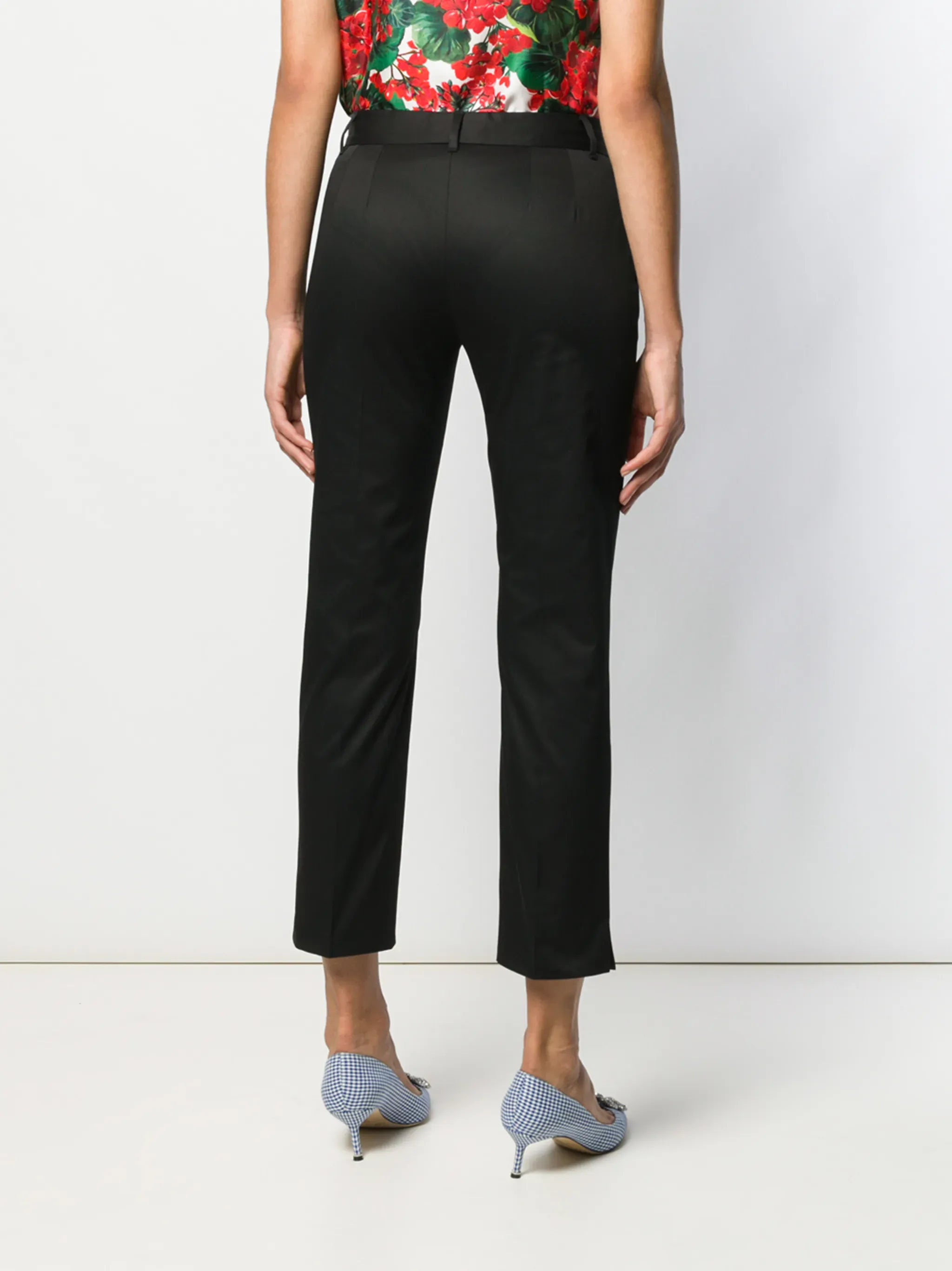 Dolce & Gabbana Dolce & Gabbana Cropped Tailored Logo Button Trousers