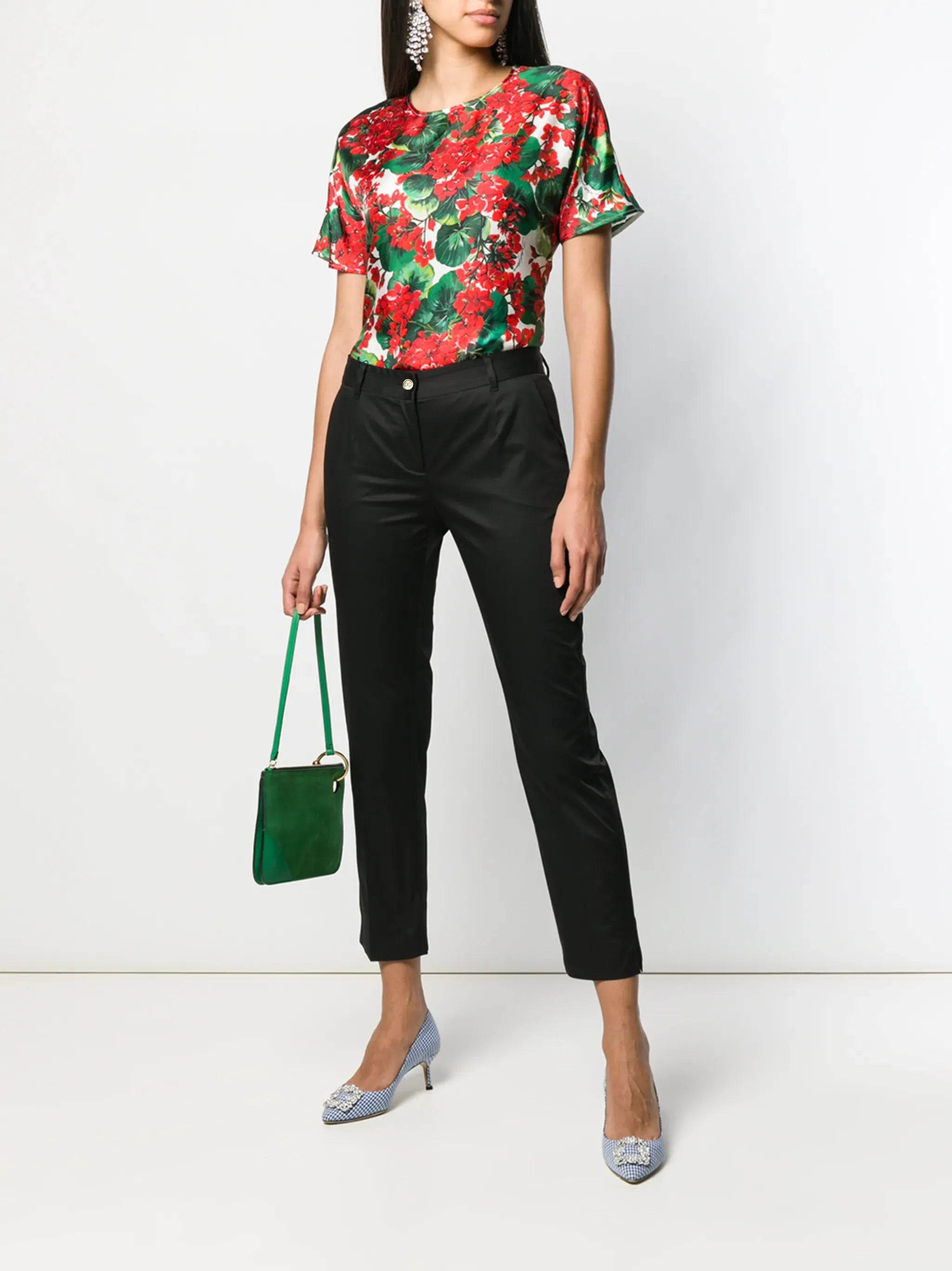 Dolce & Gabbana Cropped Tailored Logo Button Trousers - alternate view