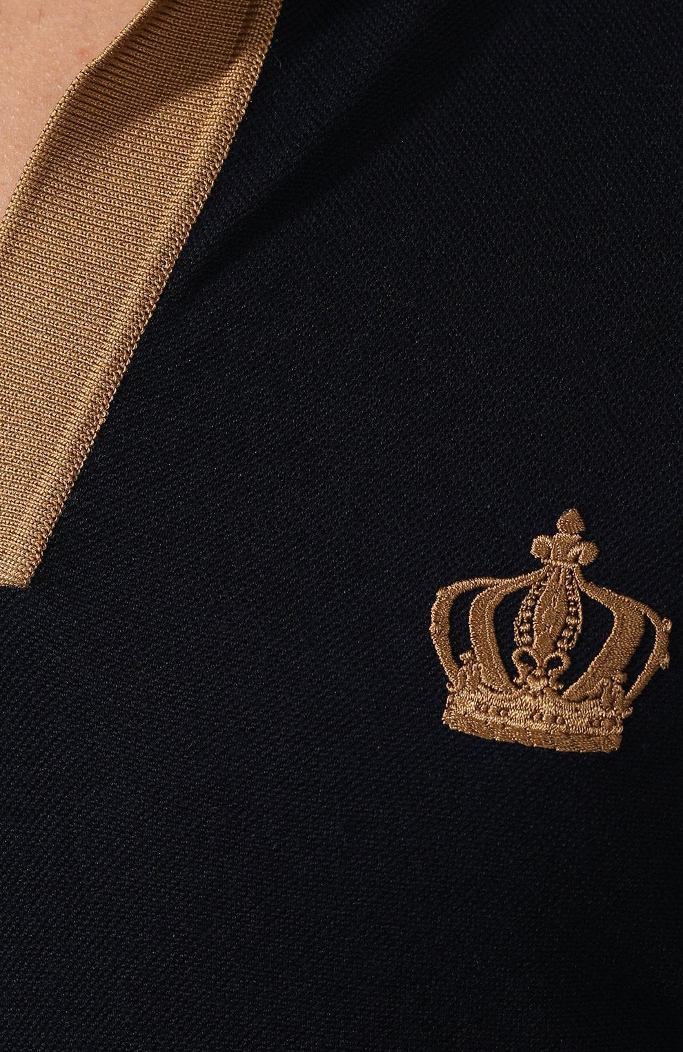 Dolce & Gabbana Crown-Embroidery Cashmere Polo Shirt