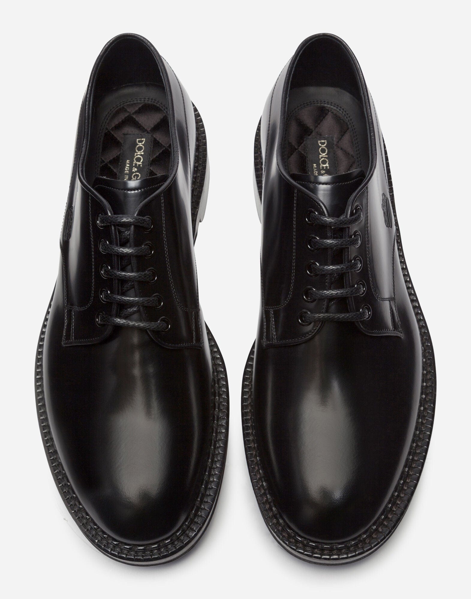 Dolce & Gabbana Crown Logo Stamped Derby Shoes