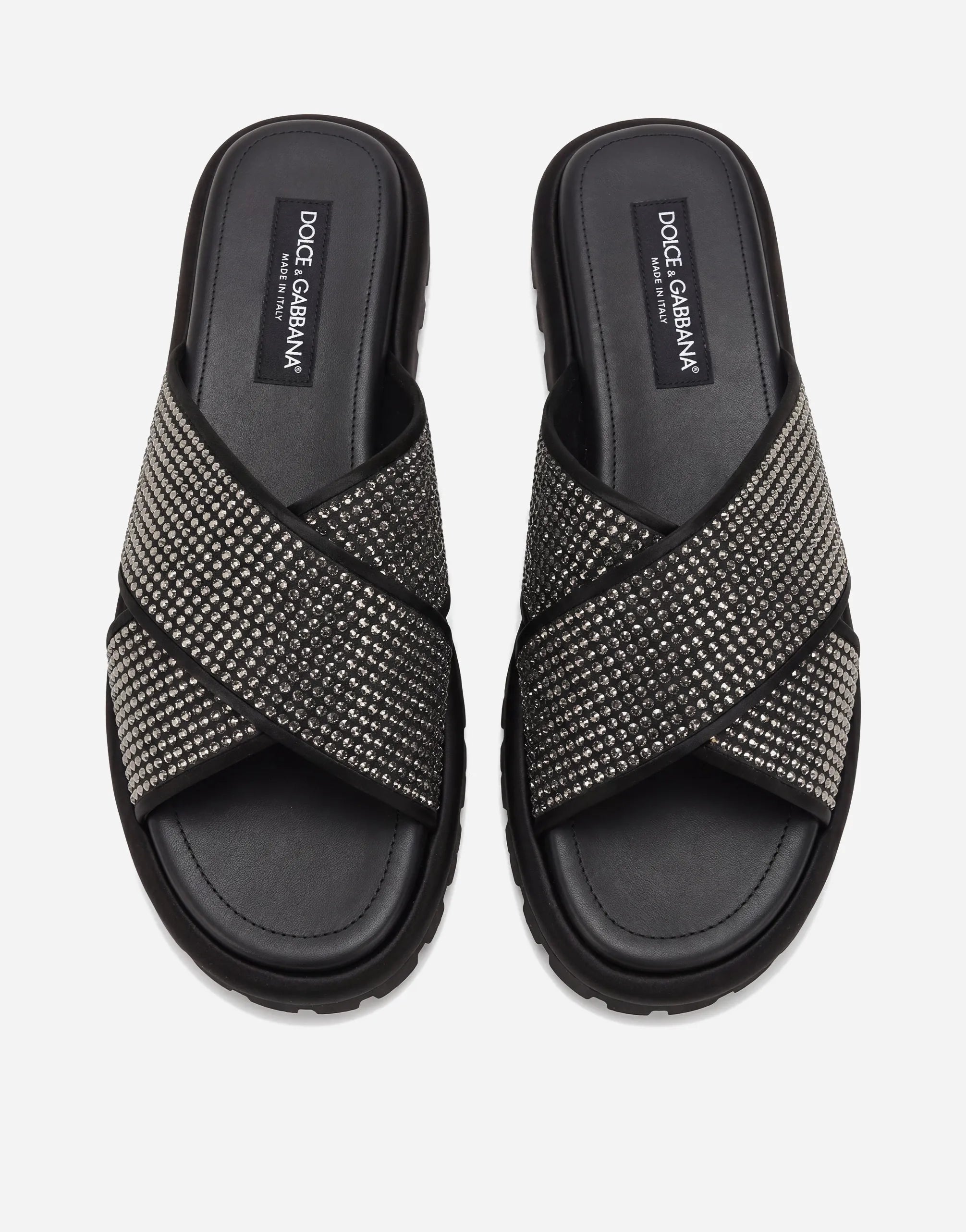 Dolce & Gabbana Dolce & Gabbana Crystal Cross Strap Slides