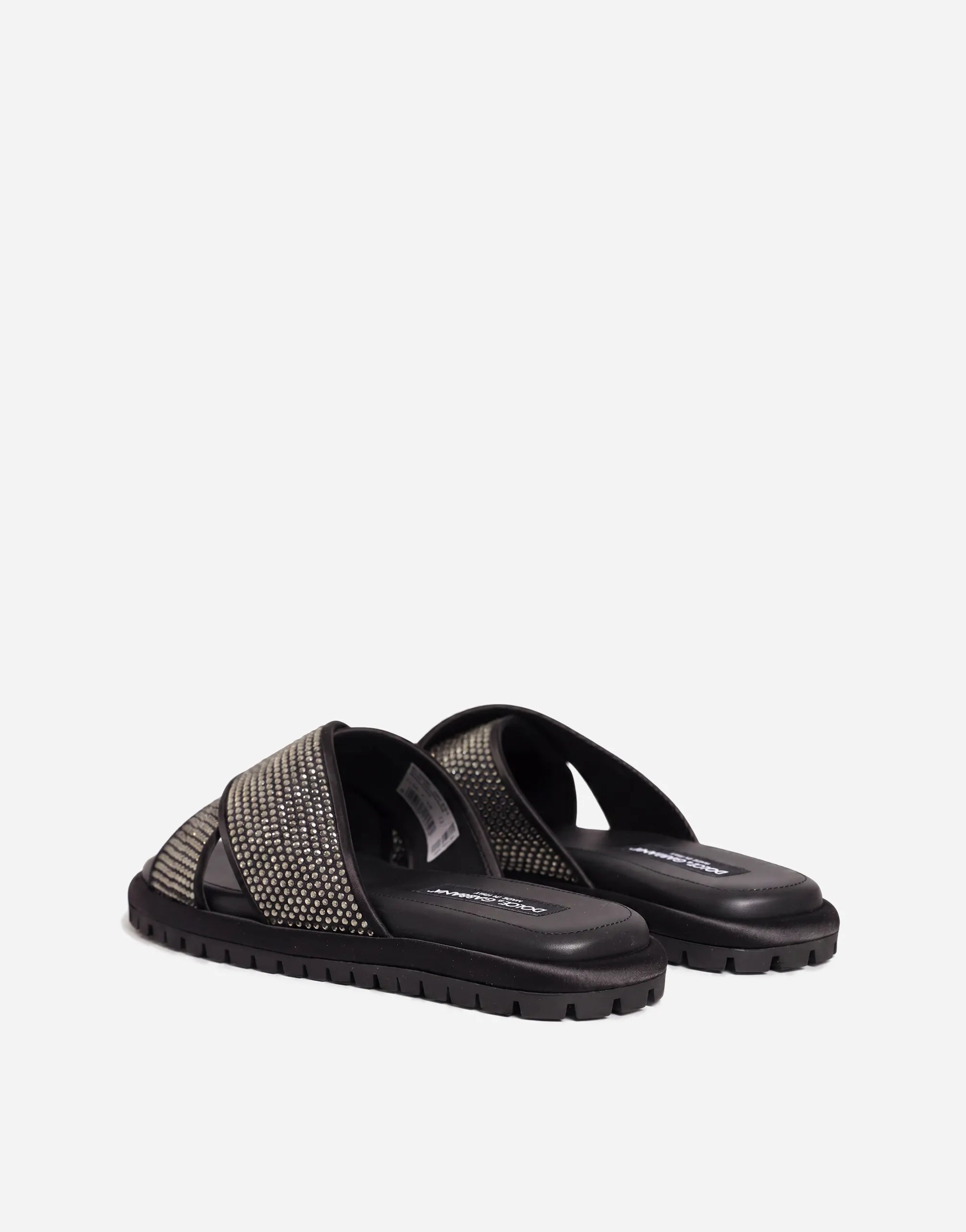 Dolce & Gabbana Dolce & Gabbana Crystal Cross Strap Slides