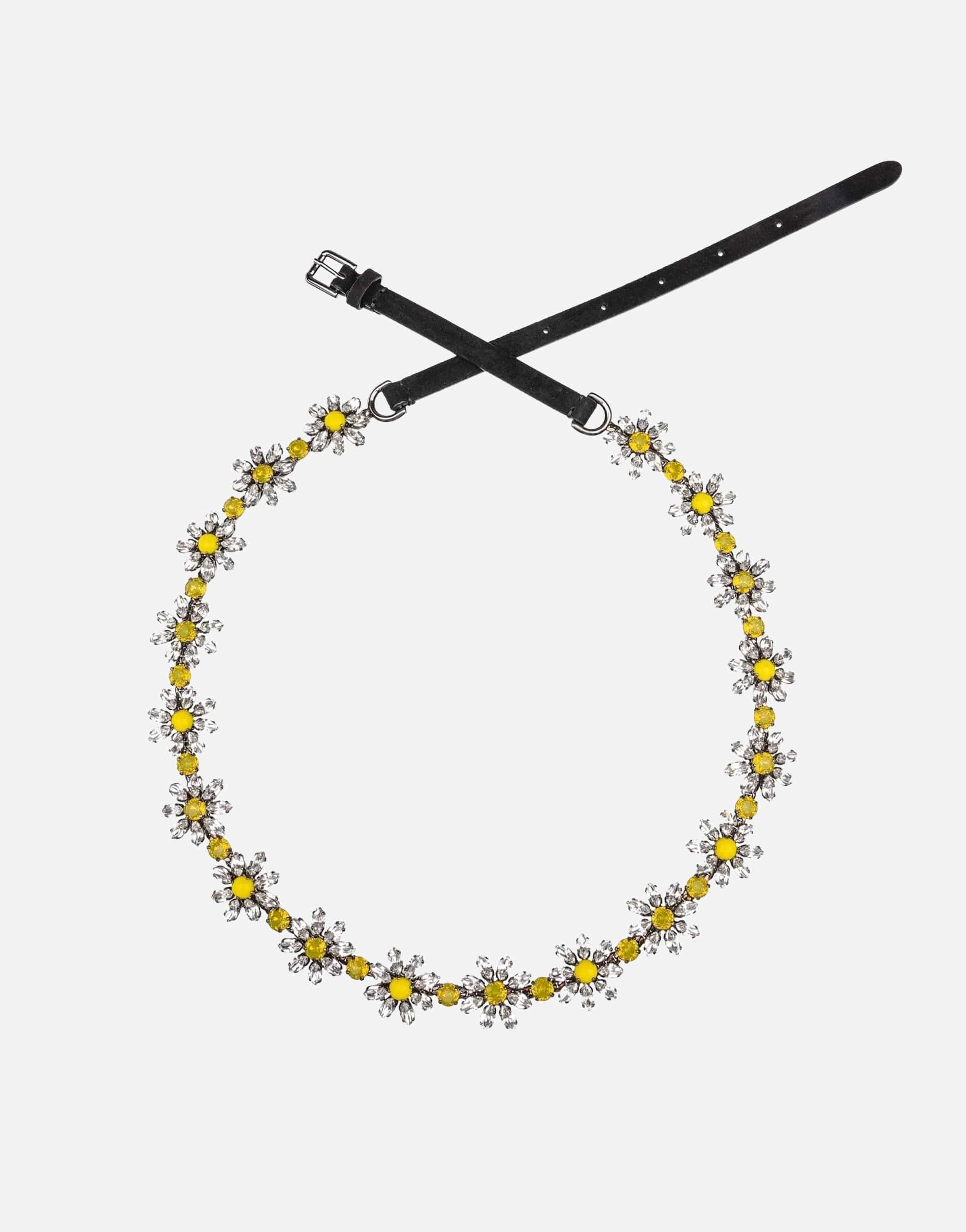 Dolce & Gabbana Crystal Daisy Embellished Belt