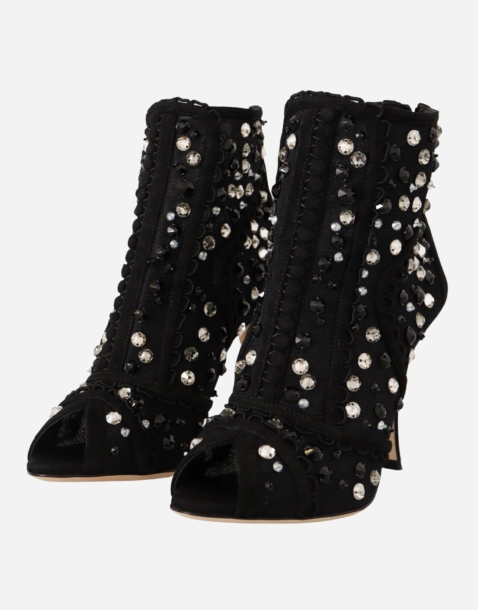 Dolce & Gabbana Crystal Embellished Ankle Boots