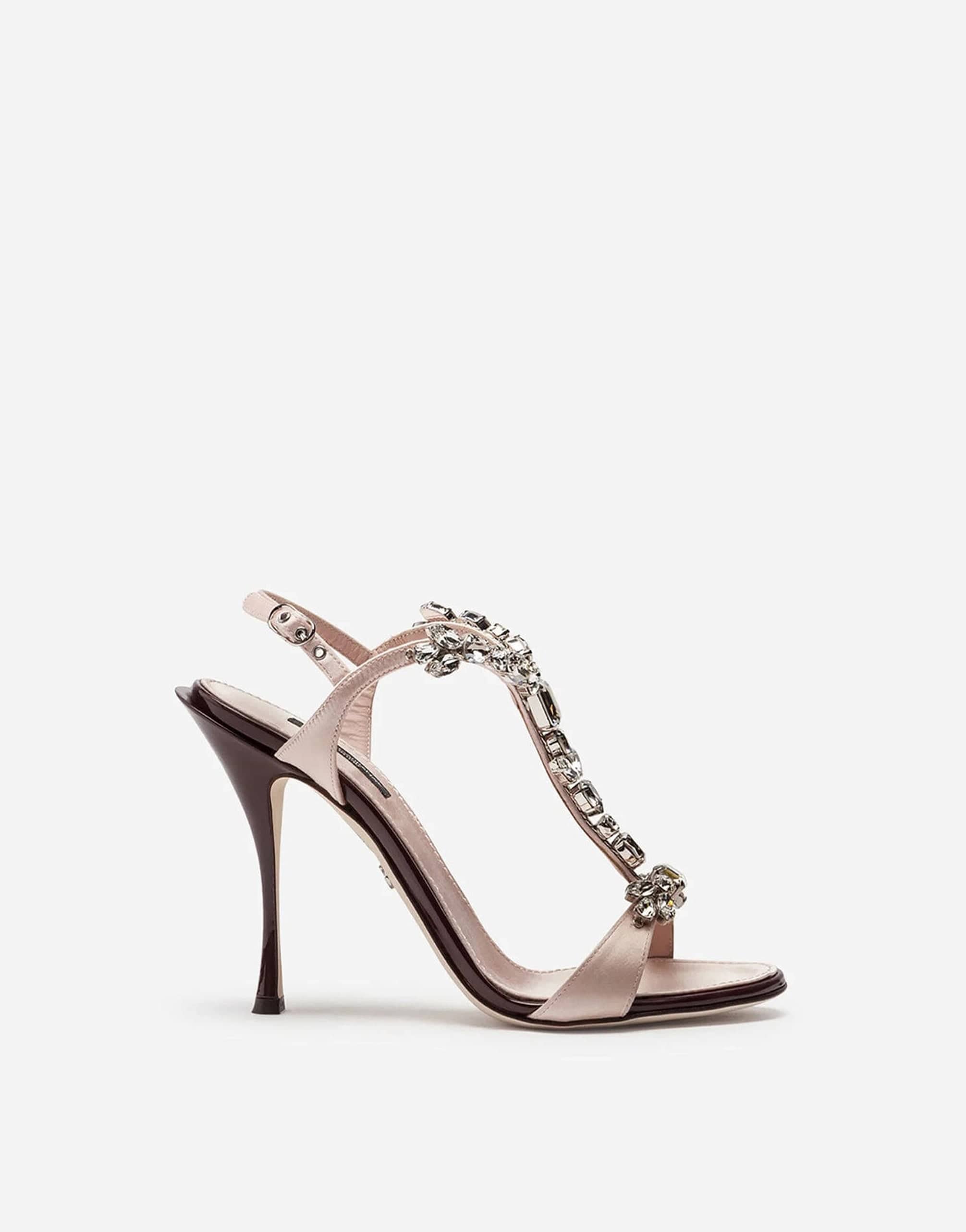 Dolce & Gabbana Crystal-Embellished Kiera T-Strap Sandals