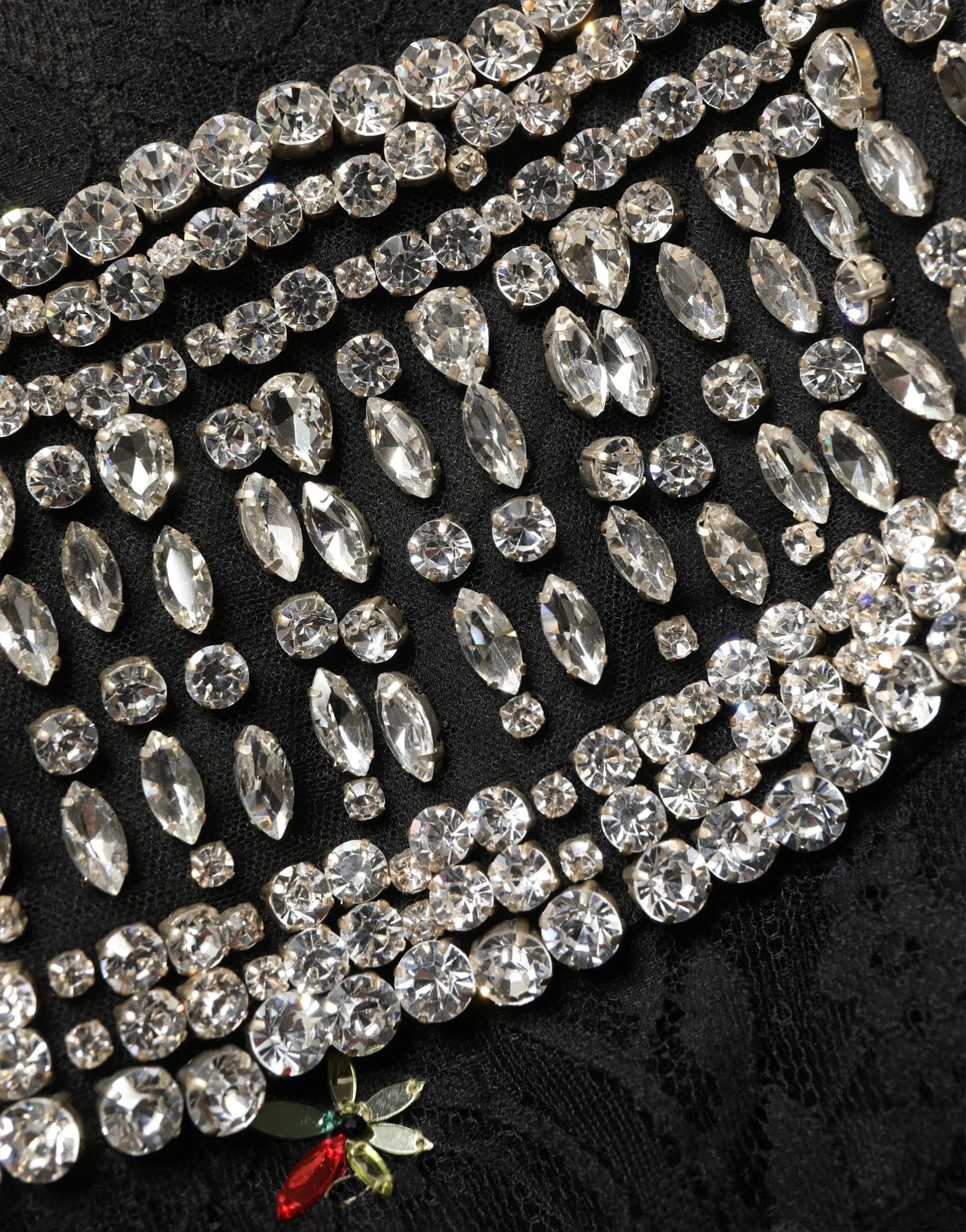 Dolce & Gabbana Crystal Embellished Lace Halter Mini Dress