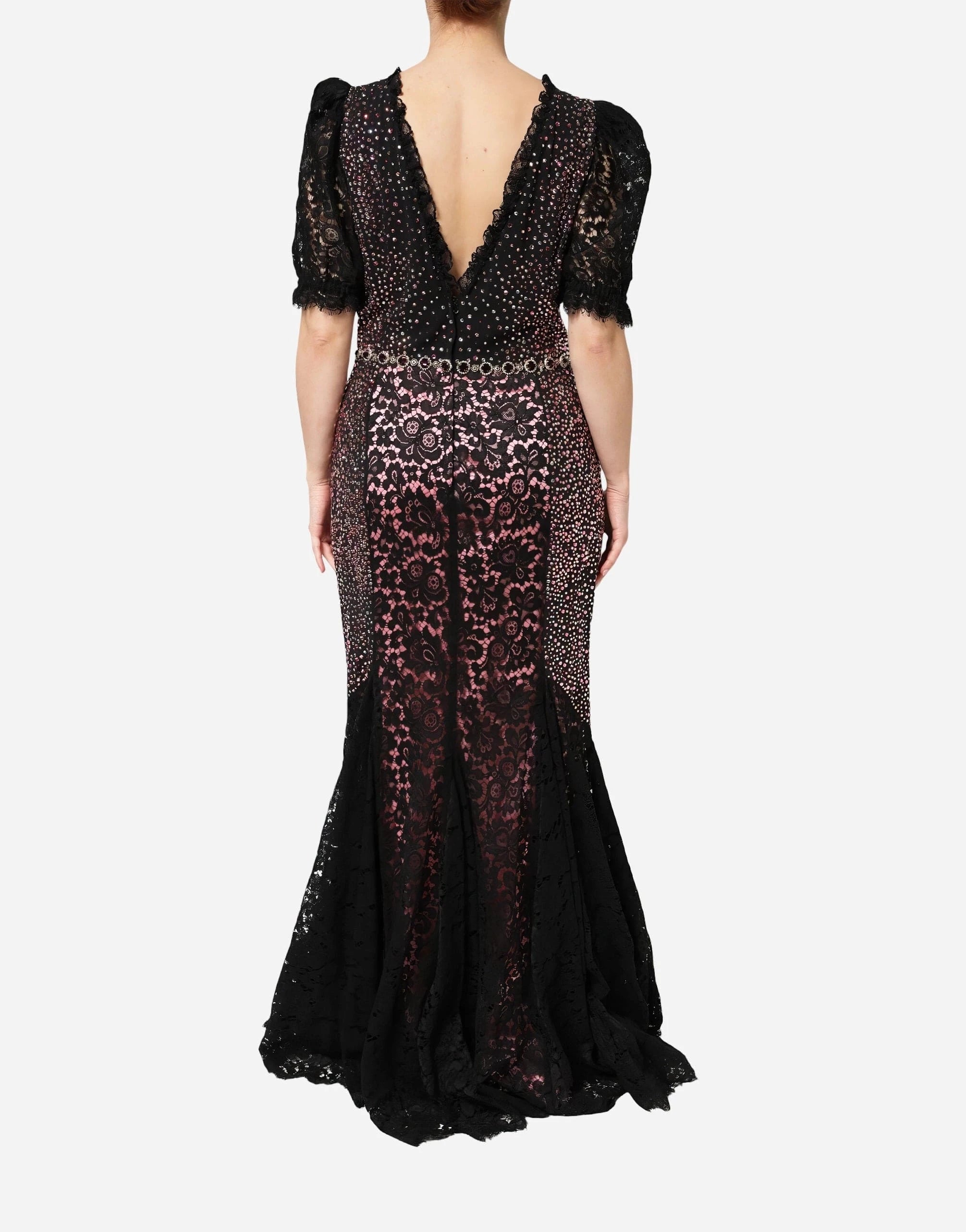 Dolce & Gabbana Crystal-Embellished Lace Mermaid Gown