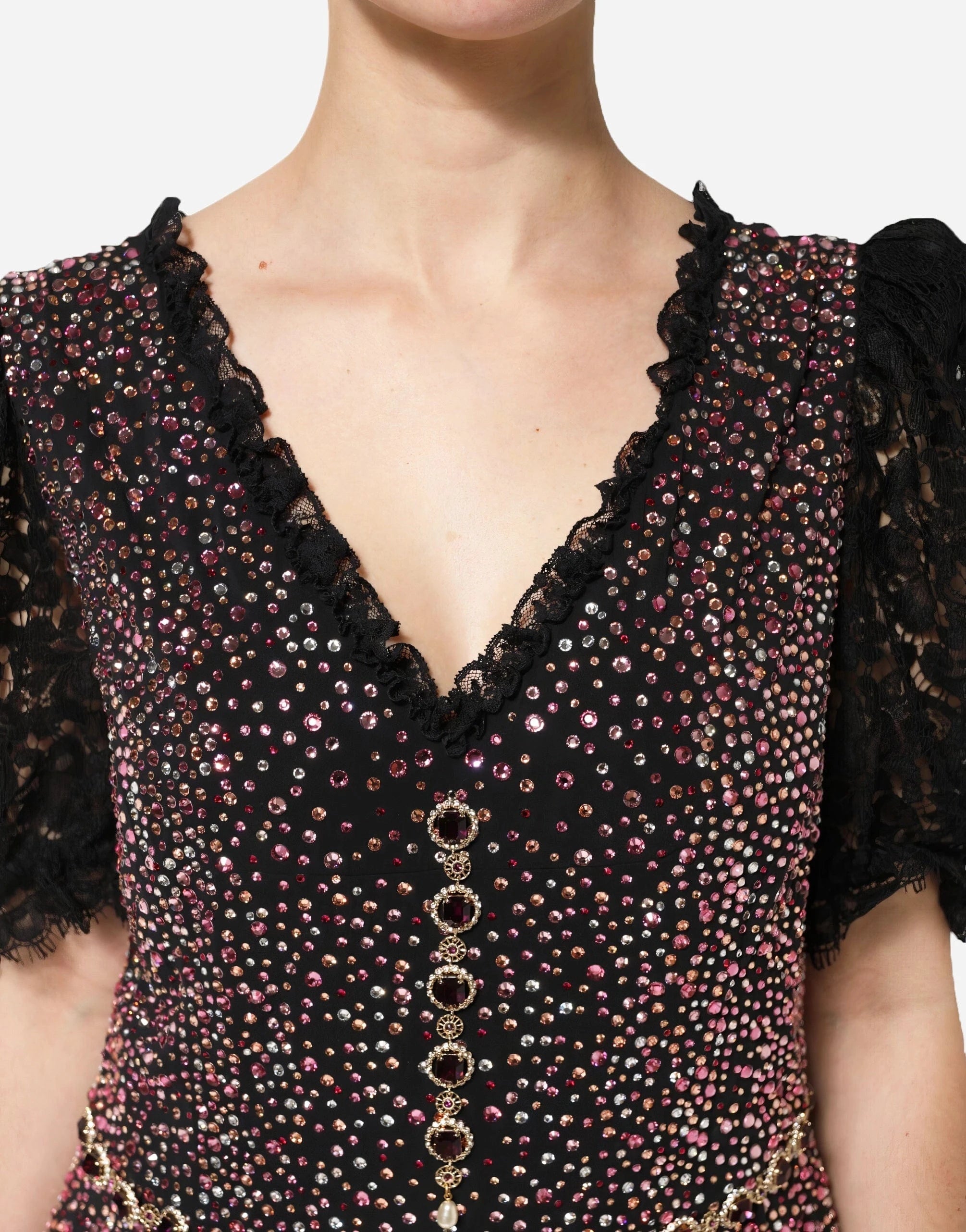 Dolce & Gabbana Crystal-Embellished Lace Mermaid Gown