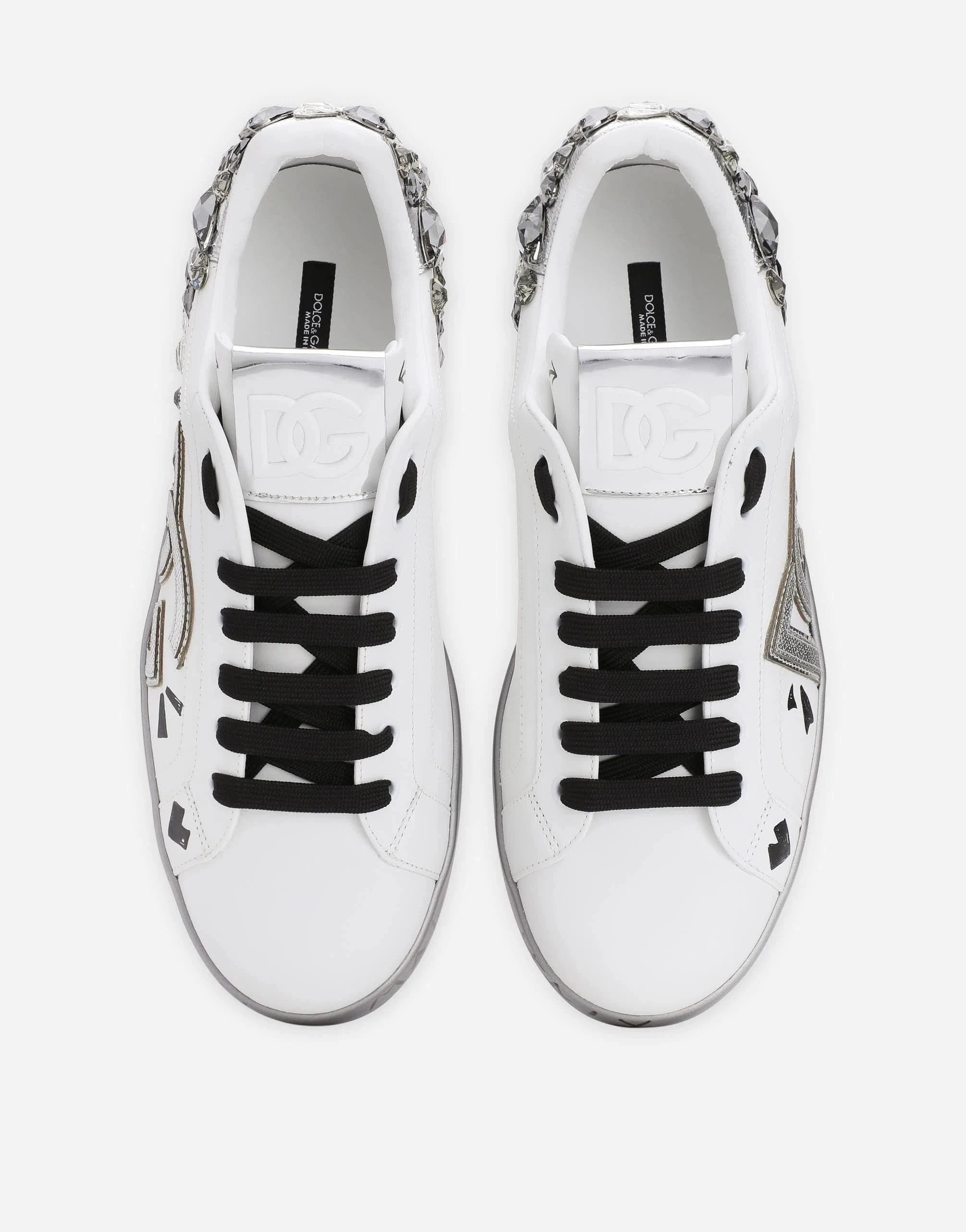Dolce & Gabbana Crystal-Embellished Logo Portofino Sneakers