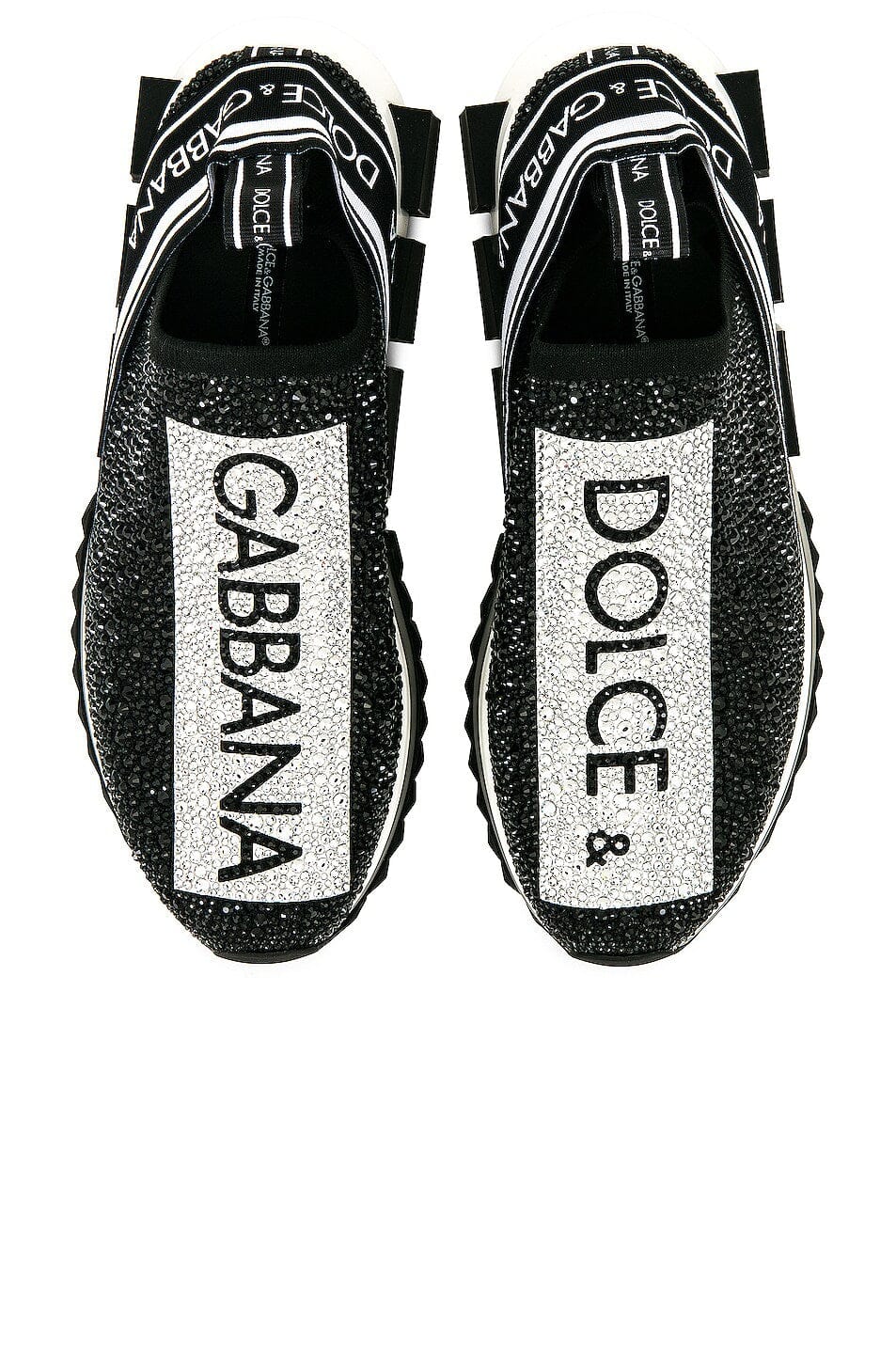 Dolce & Gabbana Crystal-Embellished Logotape Sorrento Sneakers