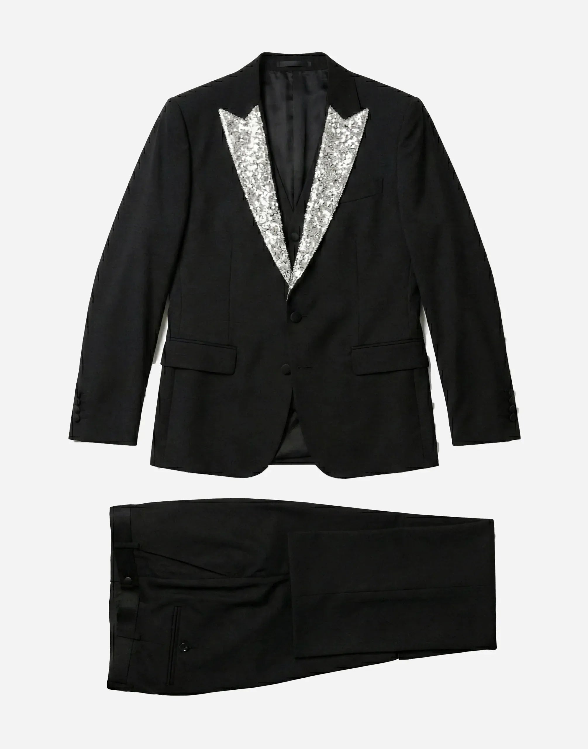 Dolce & Gabbana Crystal-Embellished Martini-Fit Three-Piece Suit