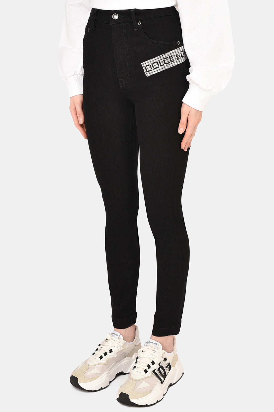 Dolce & Gabbana jeans skinny con logo Crystal