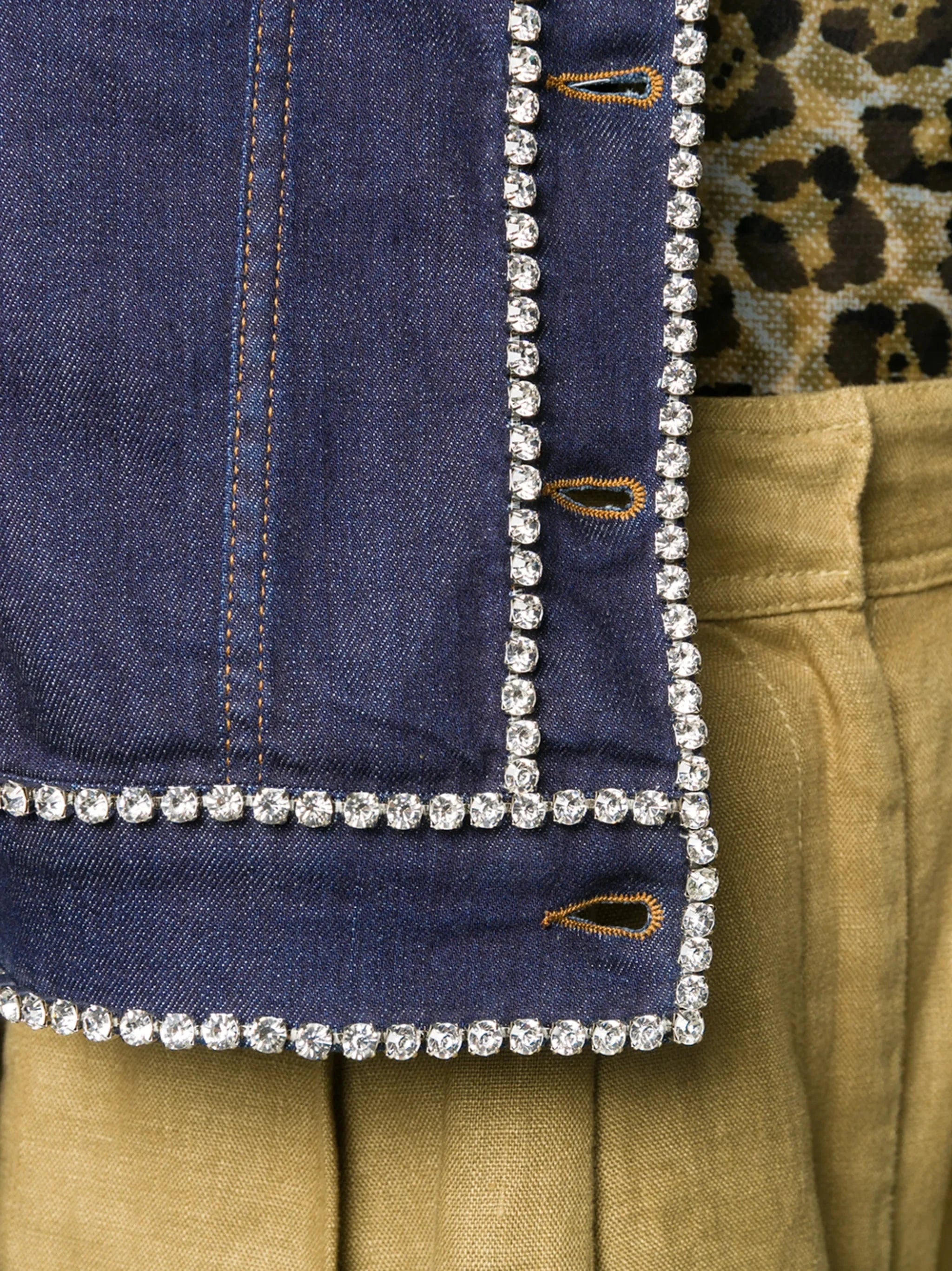 Dolce & Gabbana Crystal-Trimmed Denim Jacket