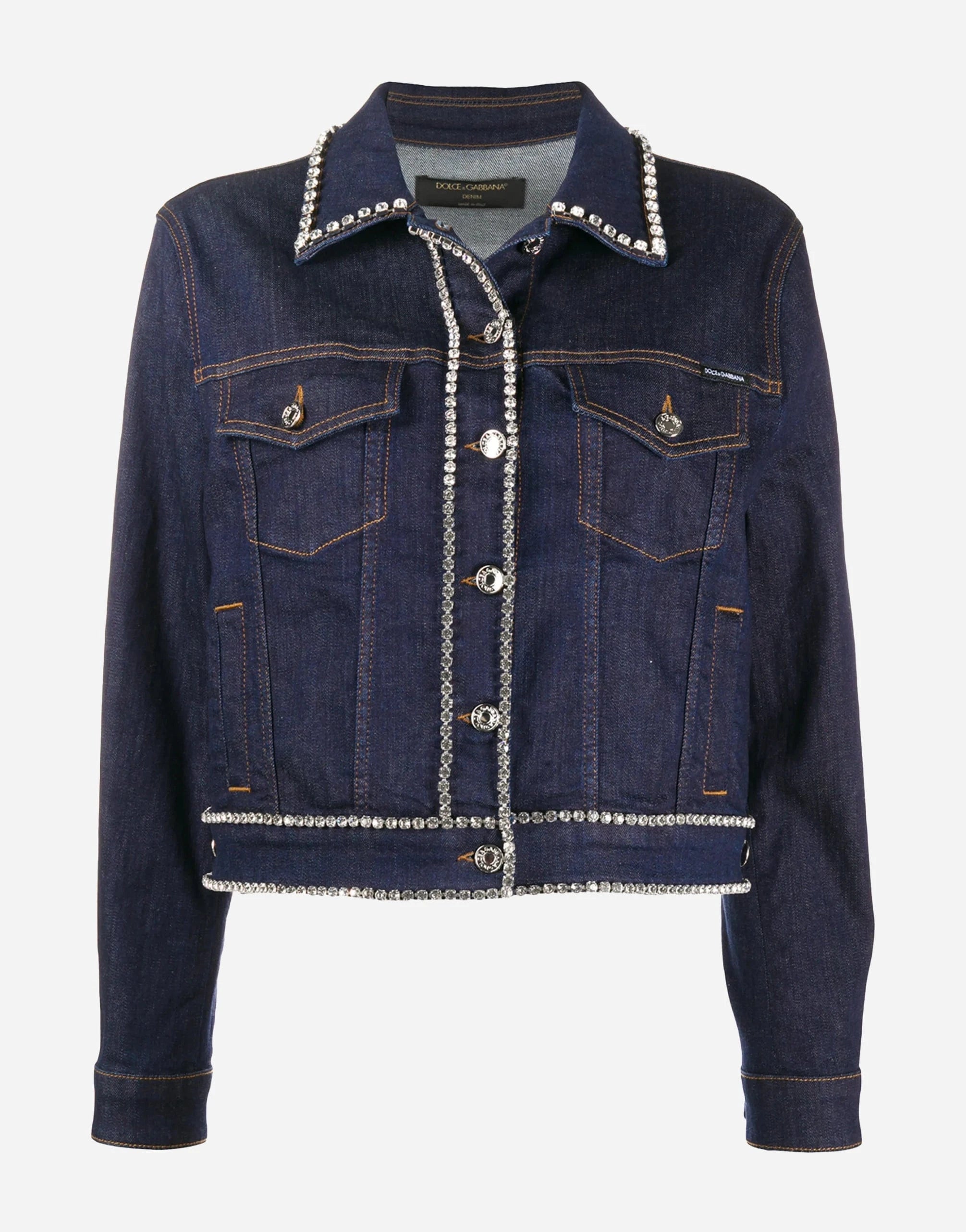 Dolce & Gabbana Crystal-Trimmed Denim Jacket