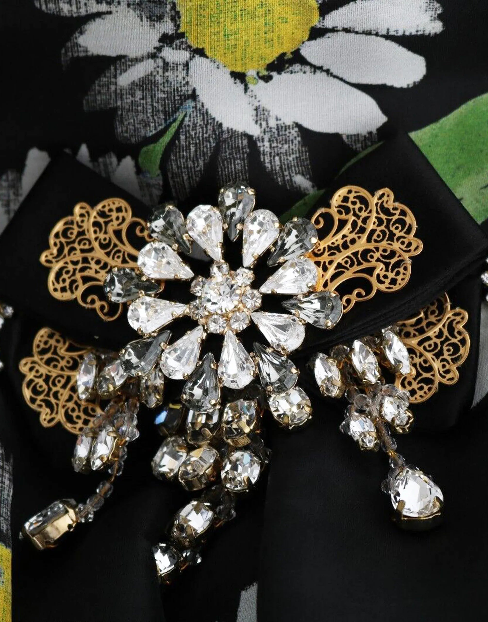 Dolce & Gabbana Daisy Print Embellished Maxi Dress