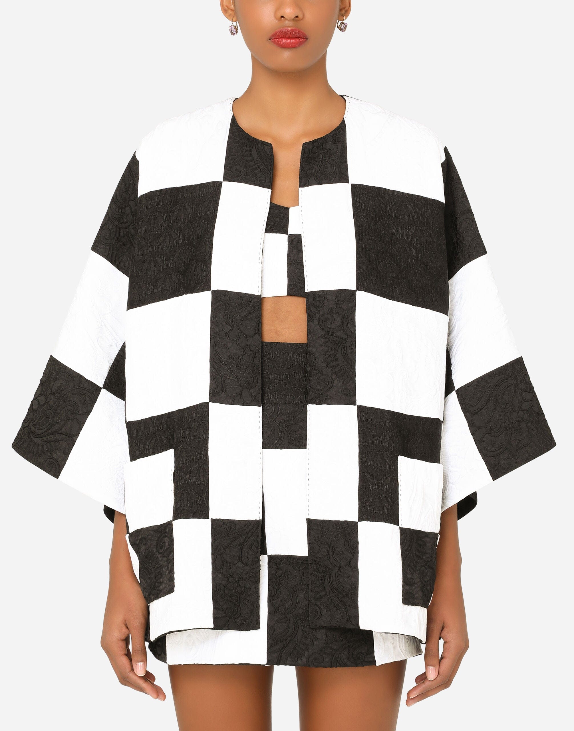 Dolce & Gabbana Damier Patchwork Jacquard Blazer
