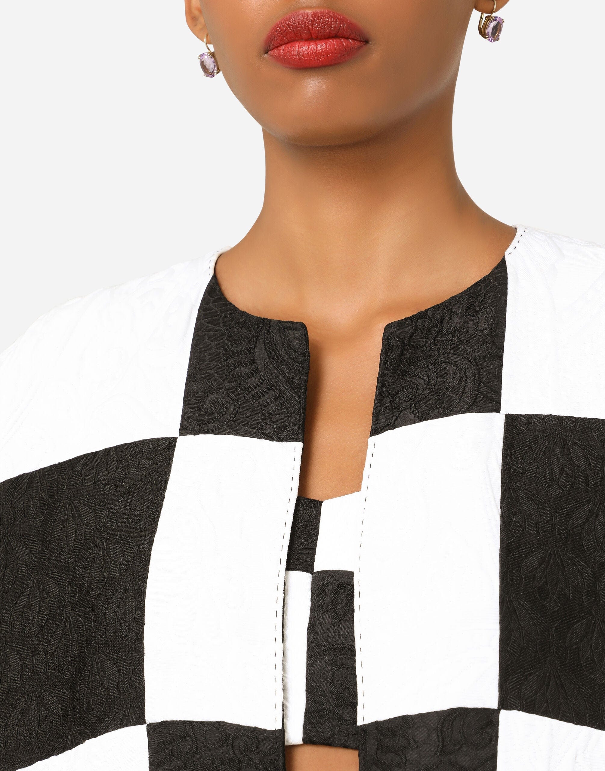 Dolce & Gabbana Damier Patchwork Jacquard Blazer