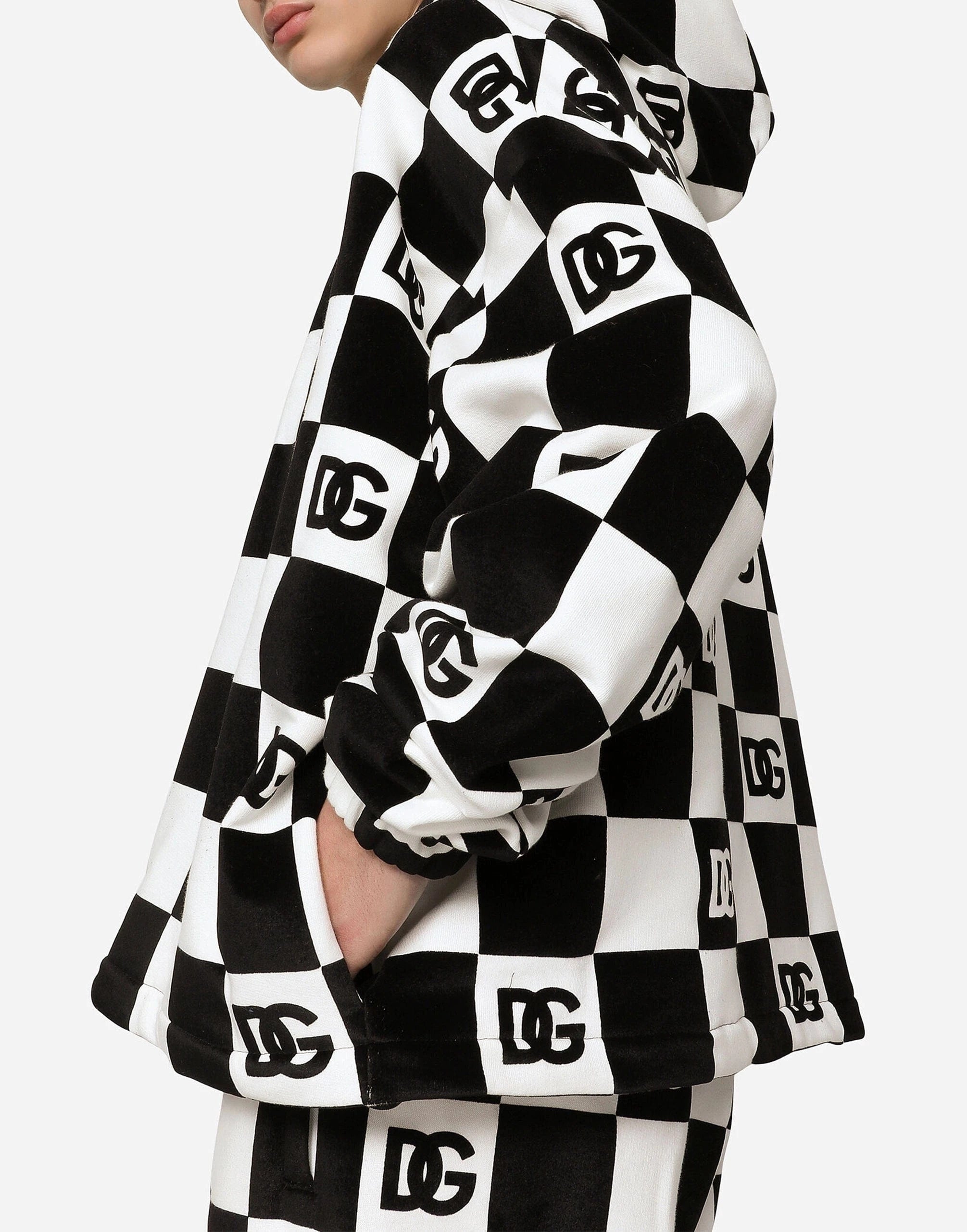 Dolce & Gabbana Damier-Print DG Logo Hoodie