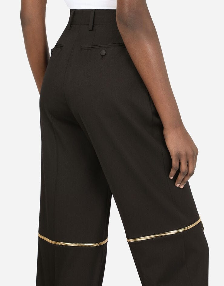 Dolce & Gabbana Darts And Zipper Gabardine Trousers