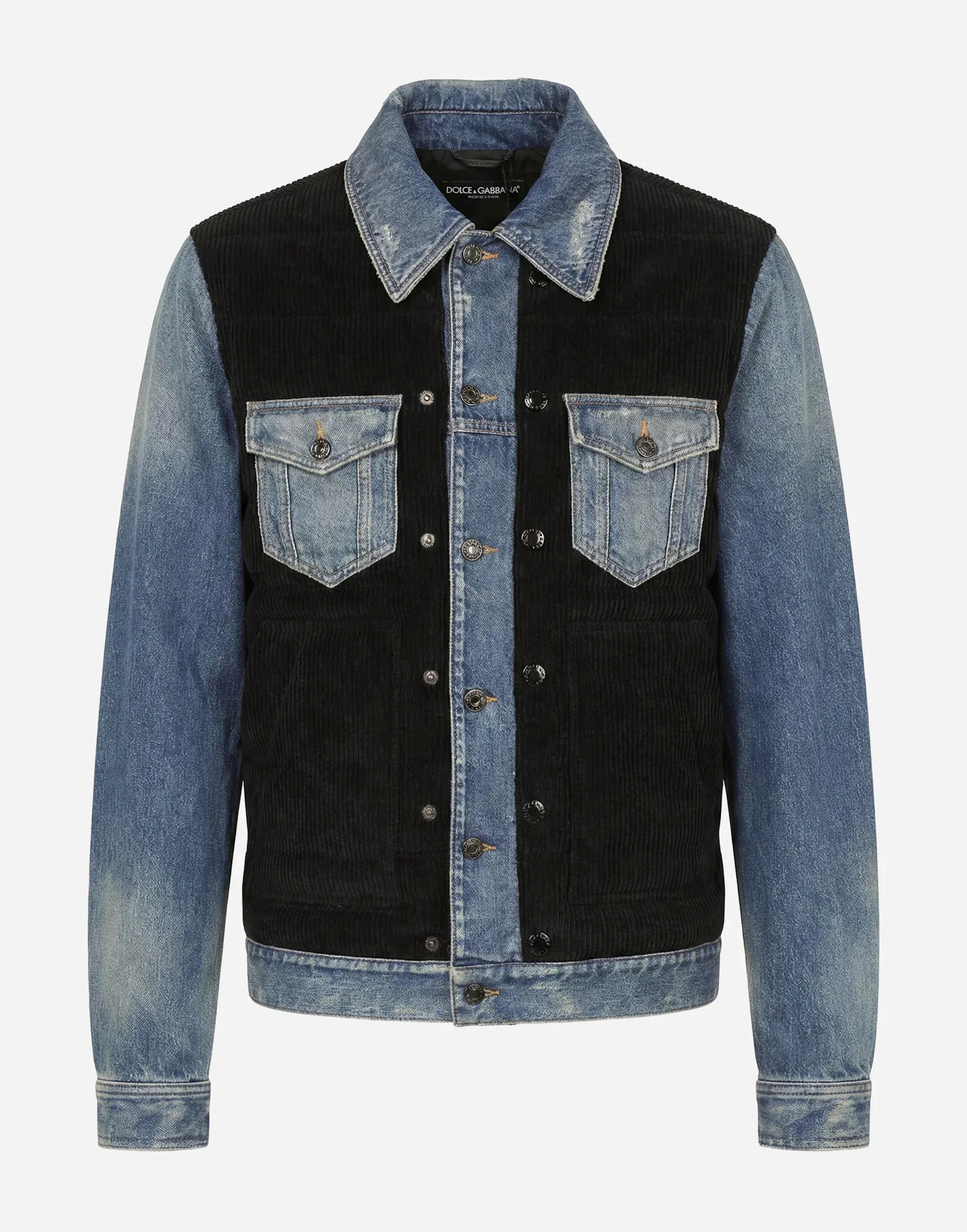 Dolce & Gabbana Denim-Panelled Corduroy Jacket