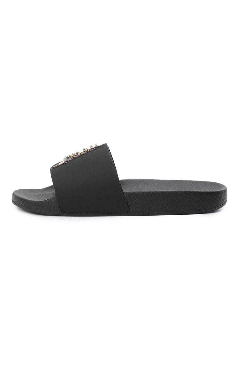 Dolce & Gabbana Designer's Patch Leather Slides