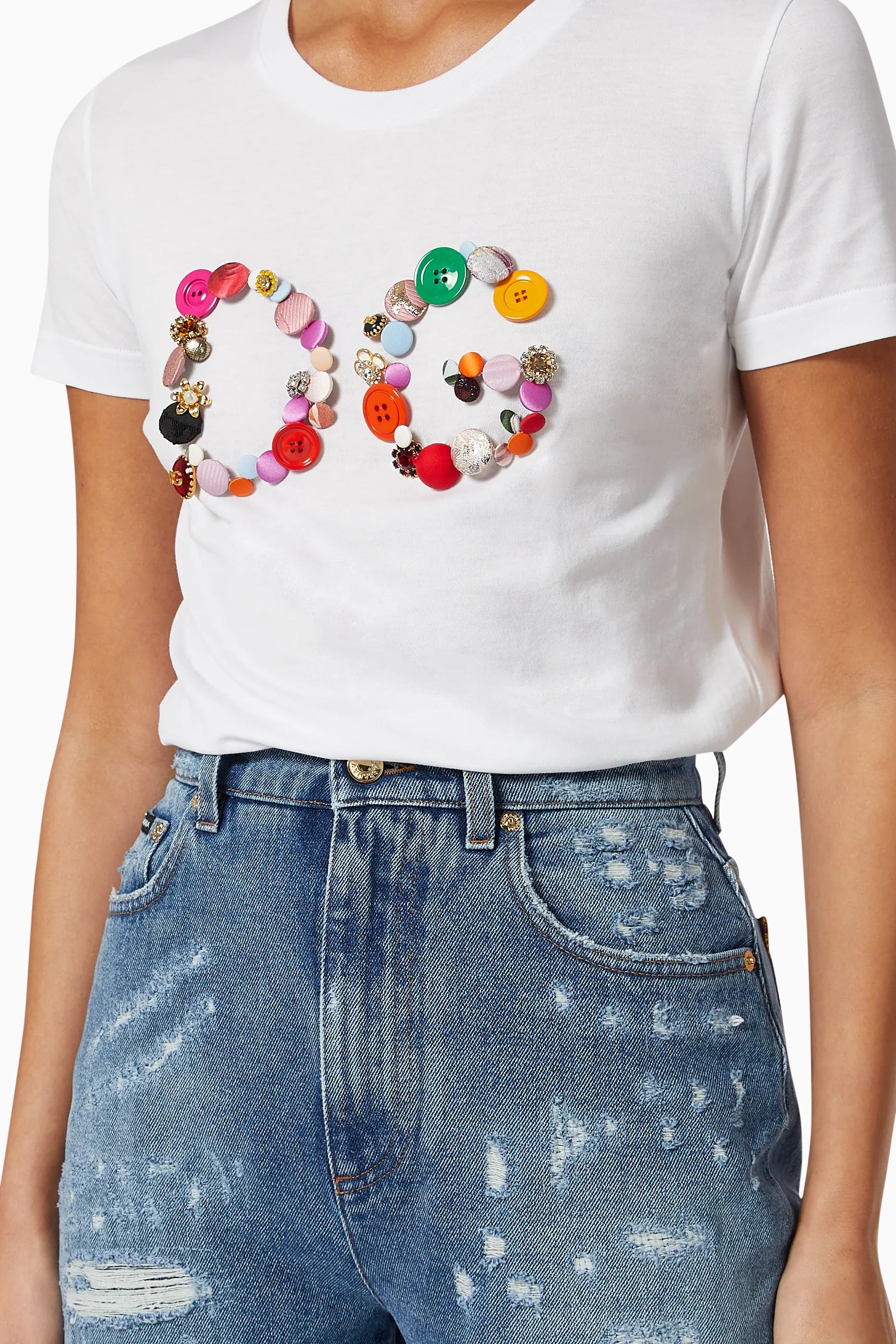 Dolce & Gabbana Dolce & Gabbana DG Buttoned Logo T-Shirt