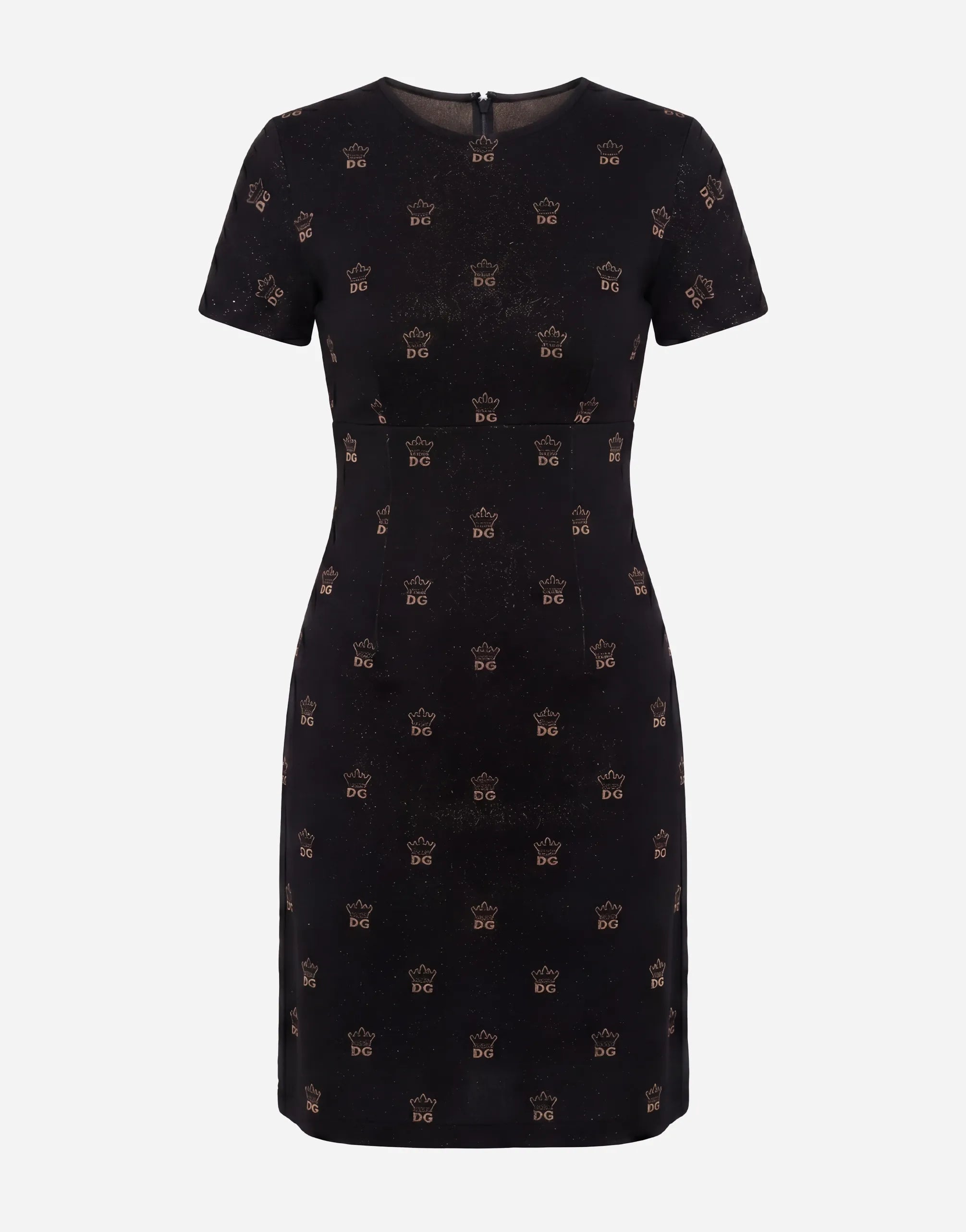 Dolce & Gabbana DG Crown Monogram Short-Sleeve Knit Dress