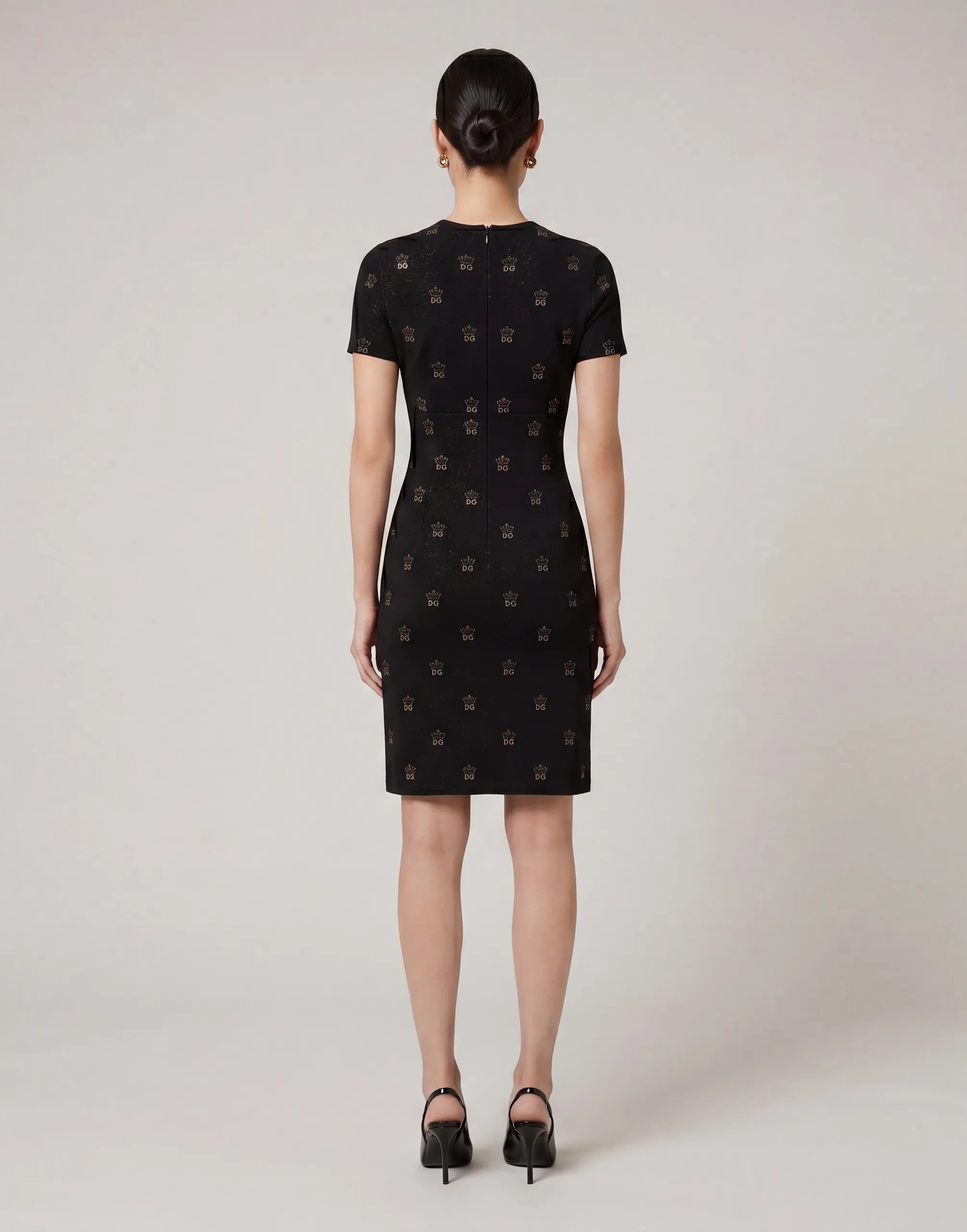 Dolce & Gabbana DG Crown Monogram Short-Sleeve Knit Dress