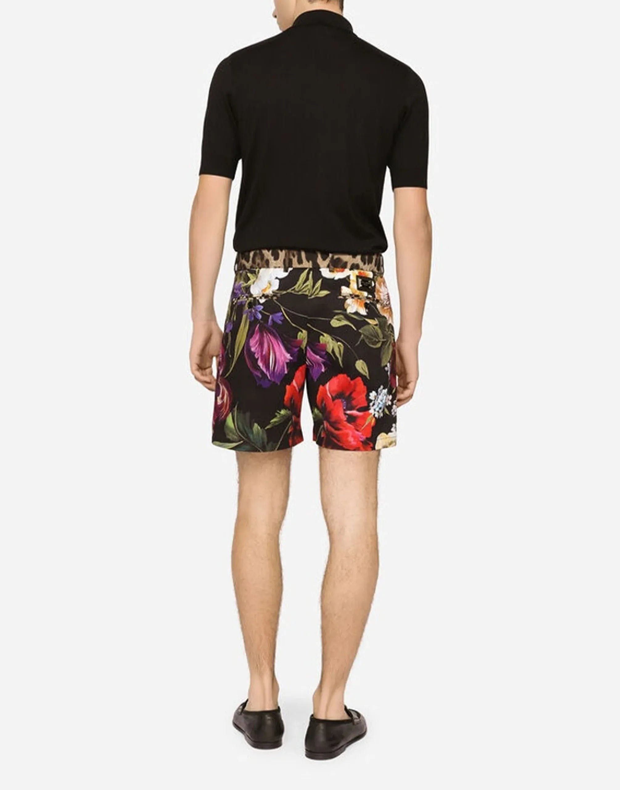 Dolce & Gabbana DG Floral Embroidery Wool Polo Shirt