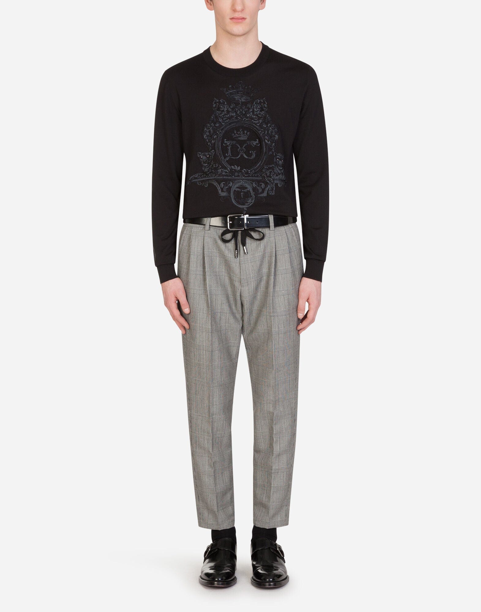 Dolce & Gabbana DG Heraldic Embroidery Silk-Blend Sweater