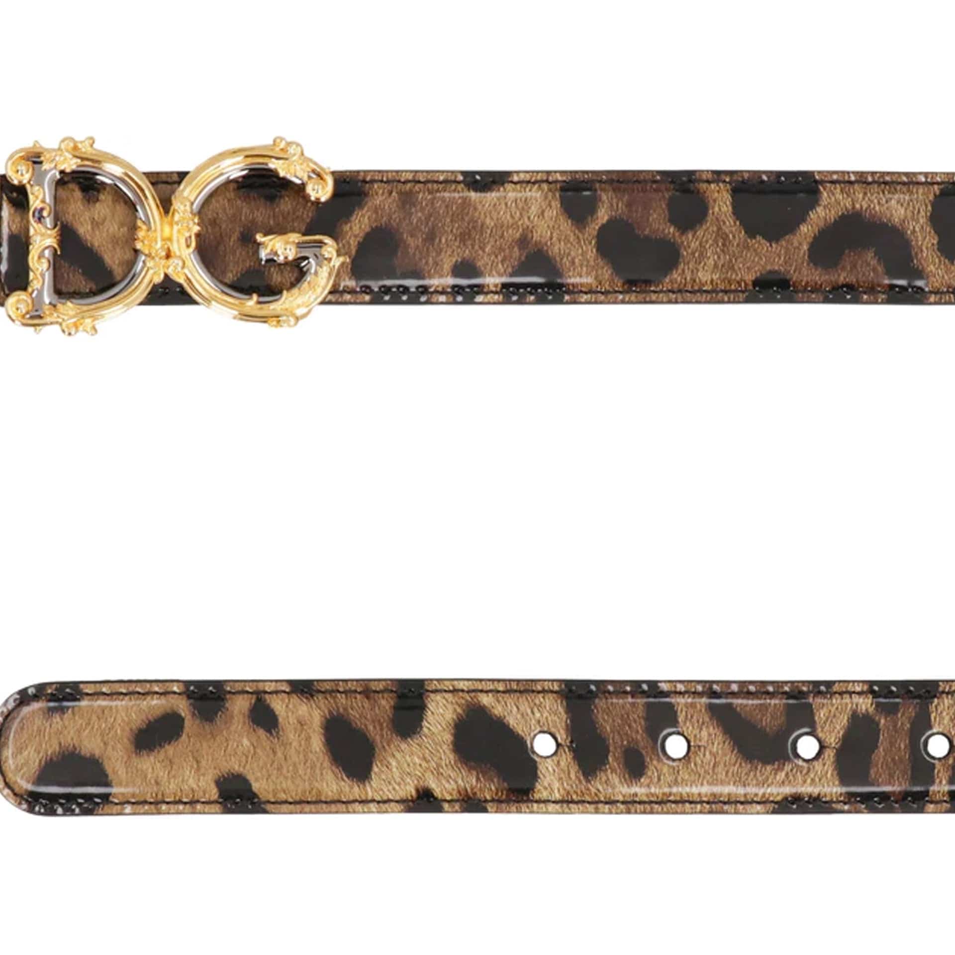Dolce & Gabbana Dg Leopard Print Leather Belt