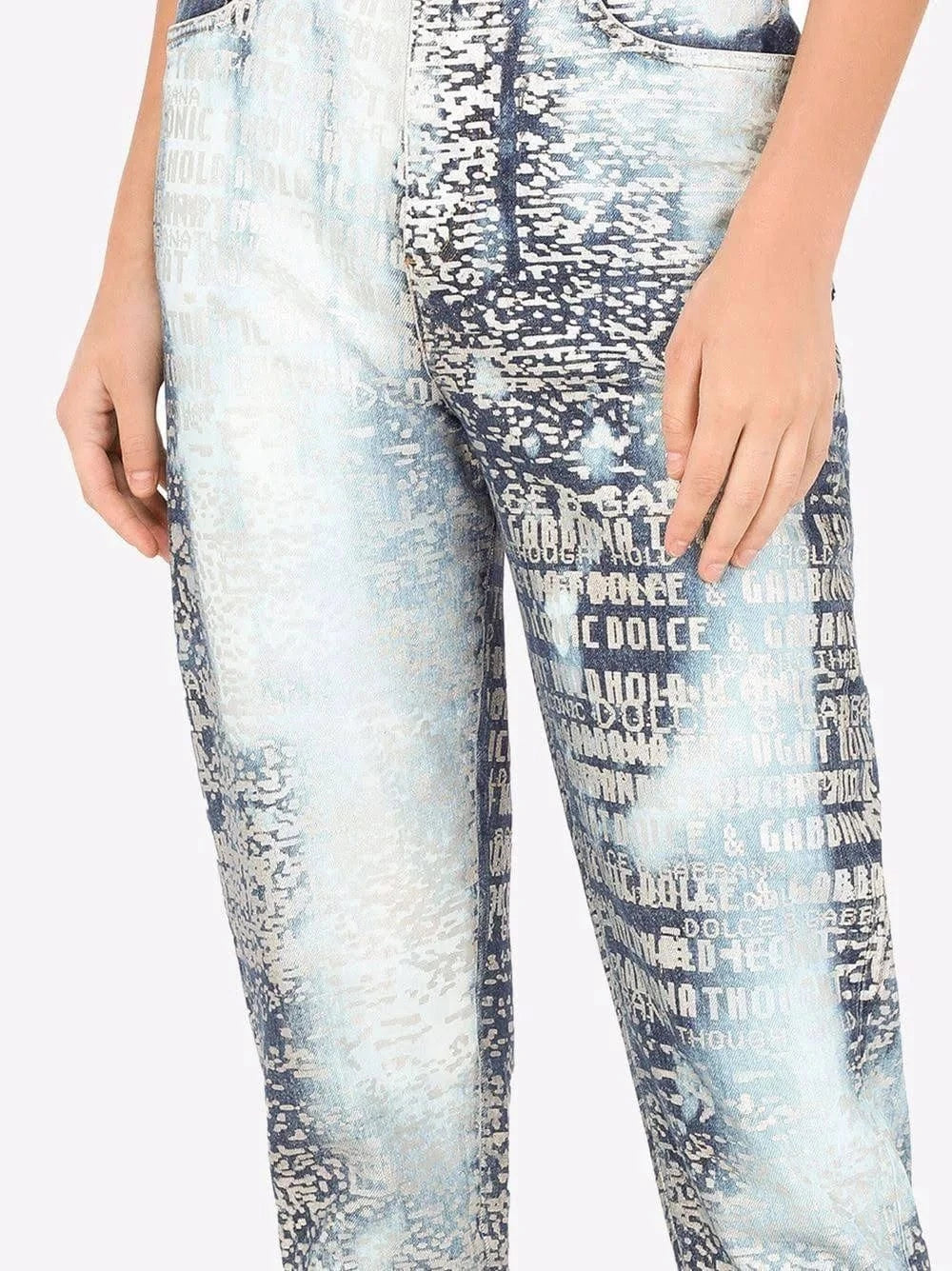Dolce & Gabbana DG Lettering Foiled Jeans