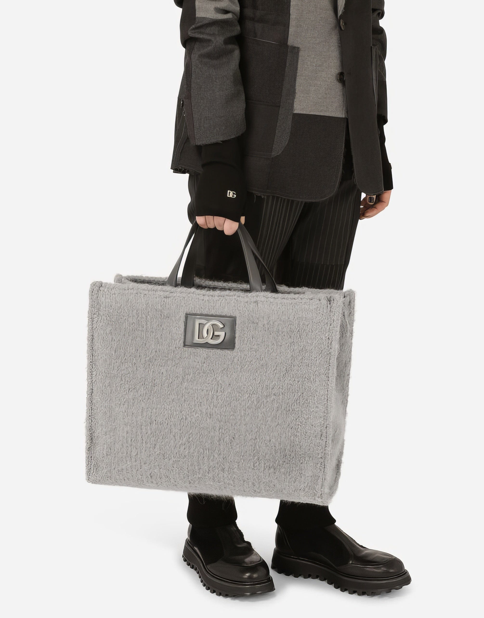 Dolce & Gabbana DG Logo Beatrice Knit Tote Bag