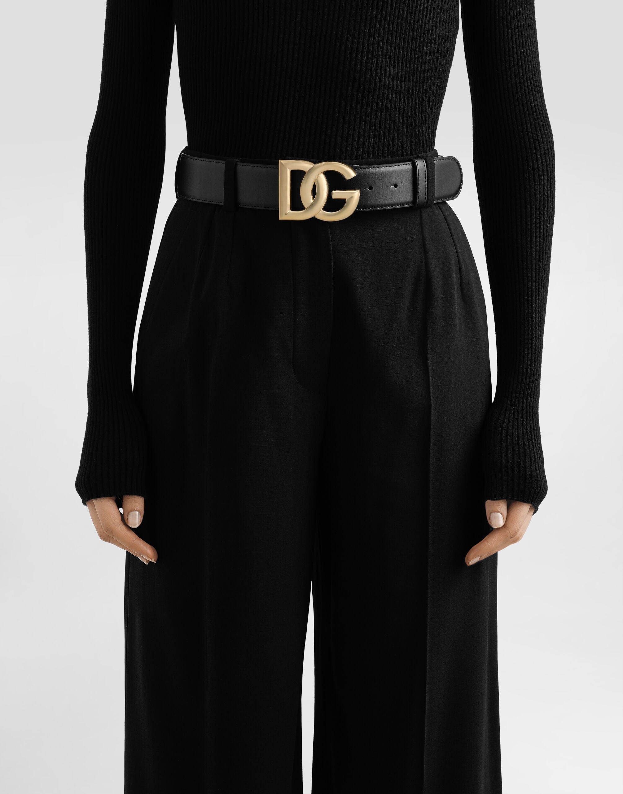 Dolce & Gabbana DG Logo Calfskin Belt