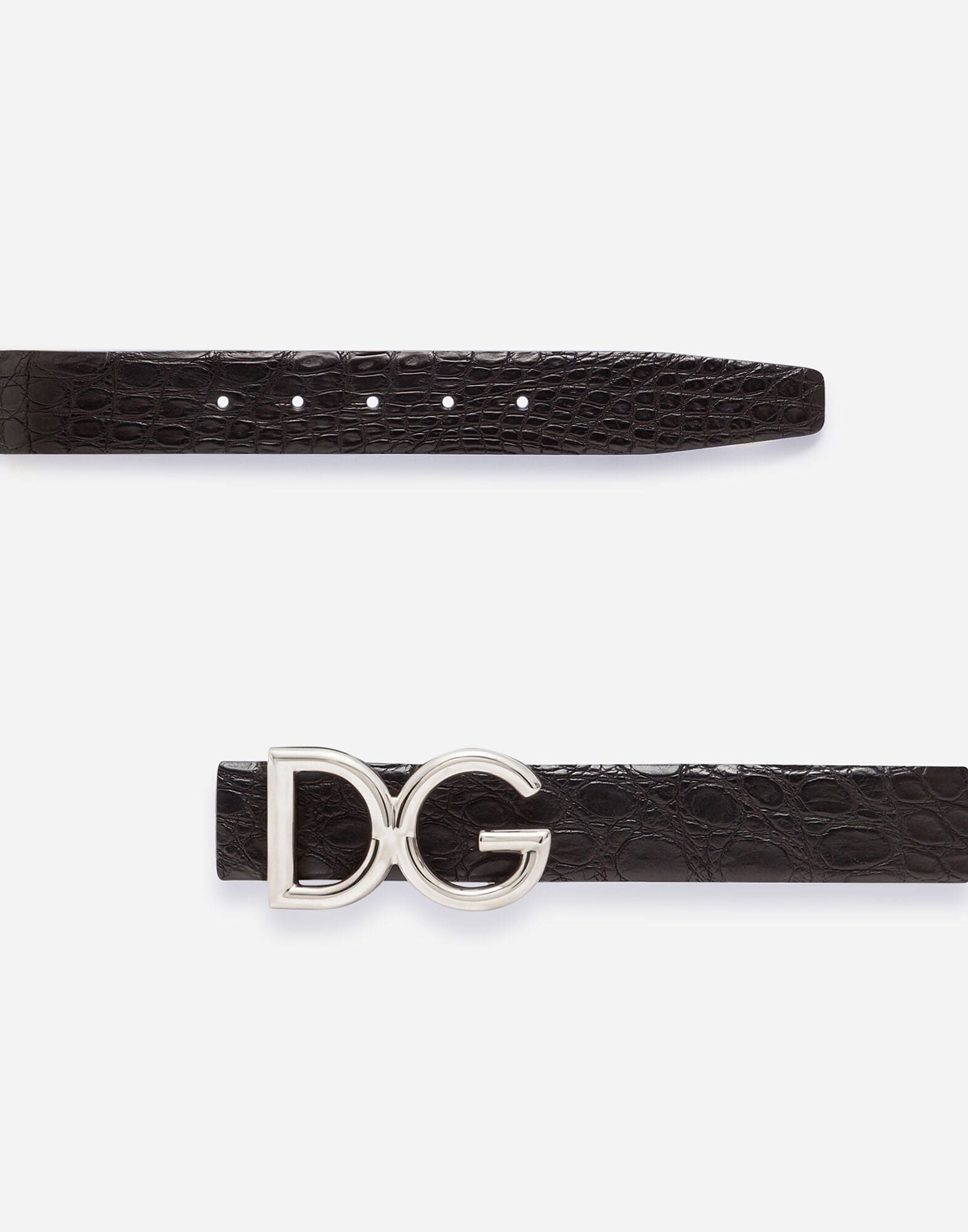Dolce & Gabbana DG Logo Crocodile Belt