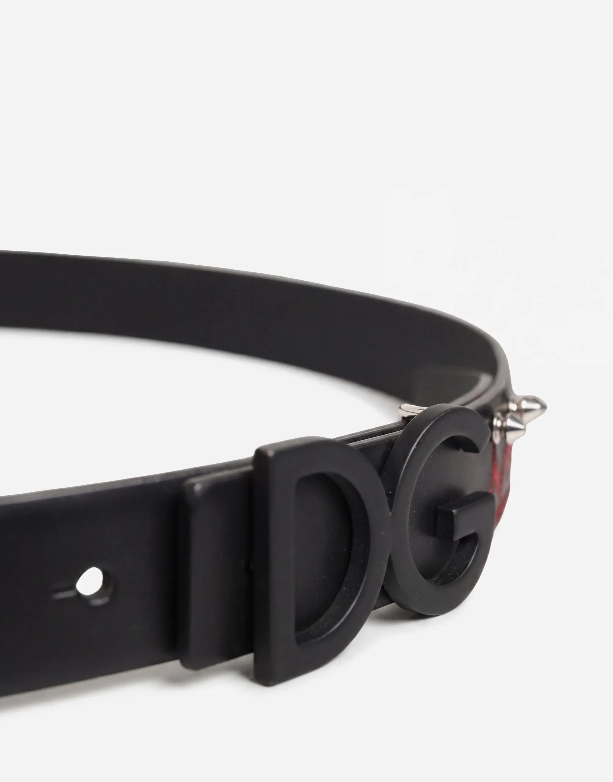 Dolce & Gabbana DG Logo Leather Belt Black